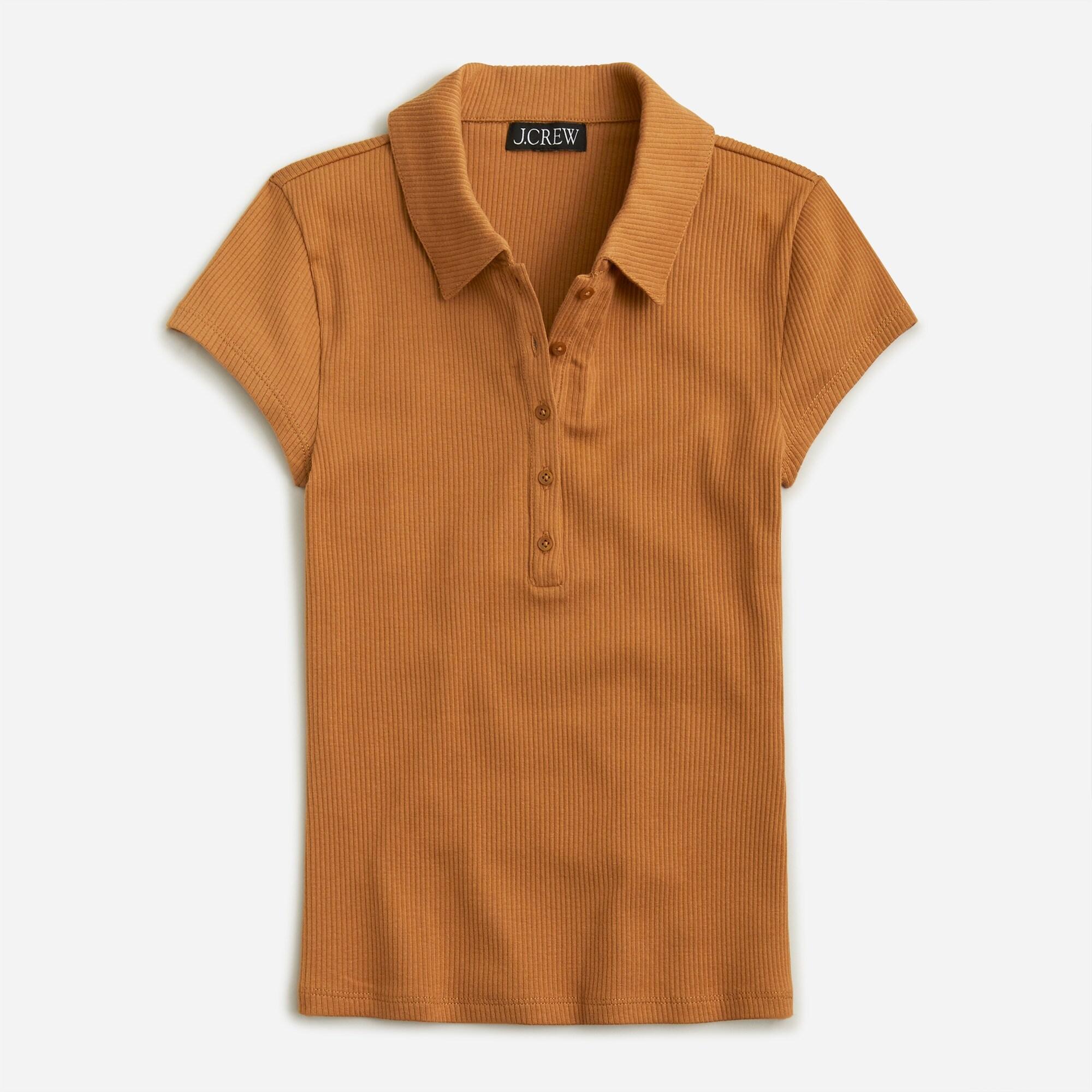 J.Crew Shortsleeve Henley Polo In Striped Vintage Rib in Brown Lyst