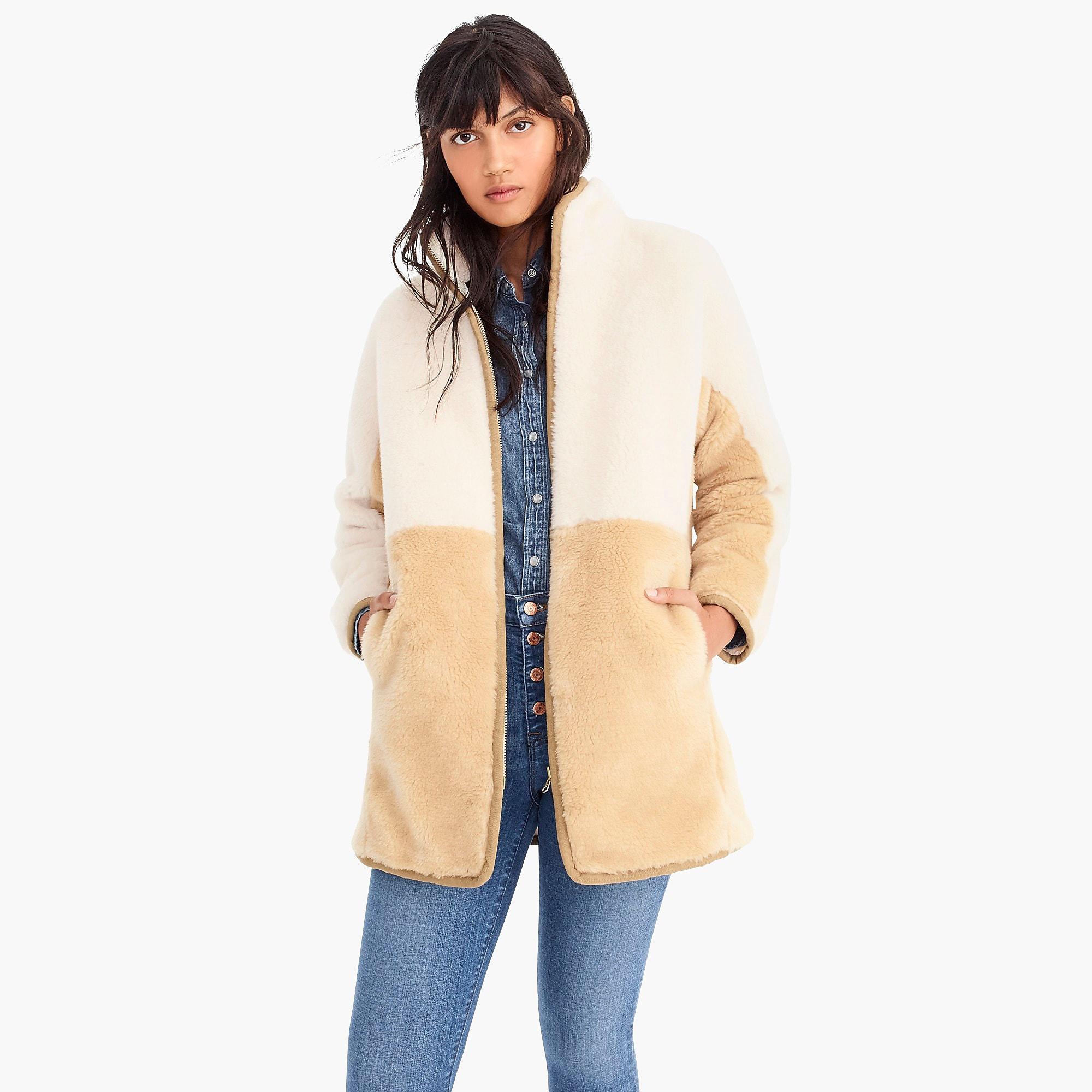 teddy coat zip up