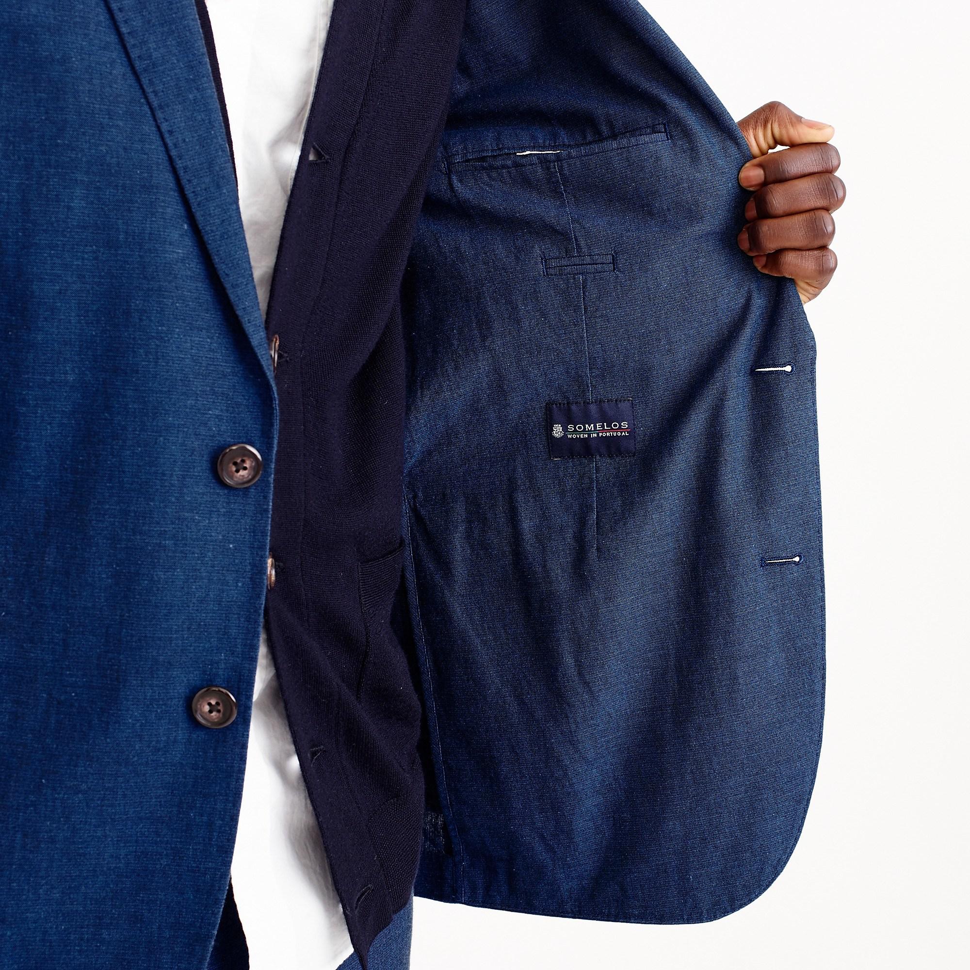 J.Crew Ludlow Slim-fit Unstructured Suit Jacket In Blue Cotton-linen for  Men | Lyst