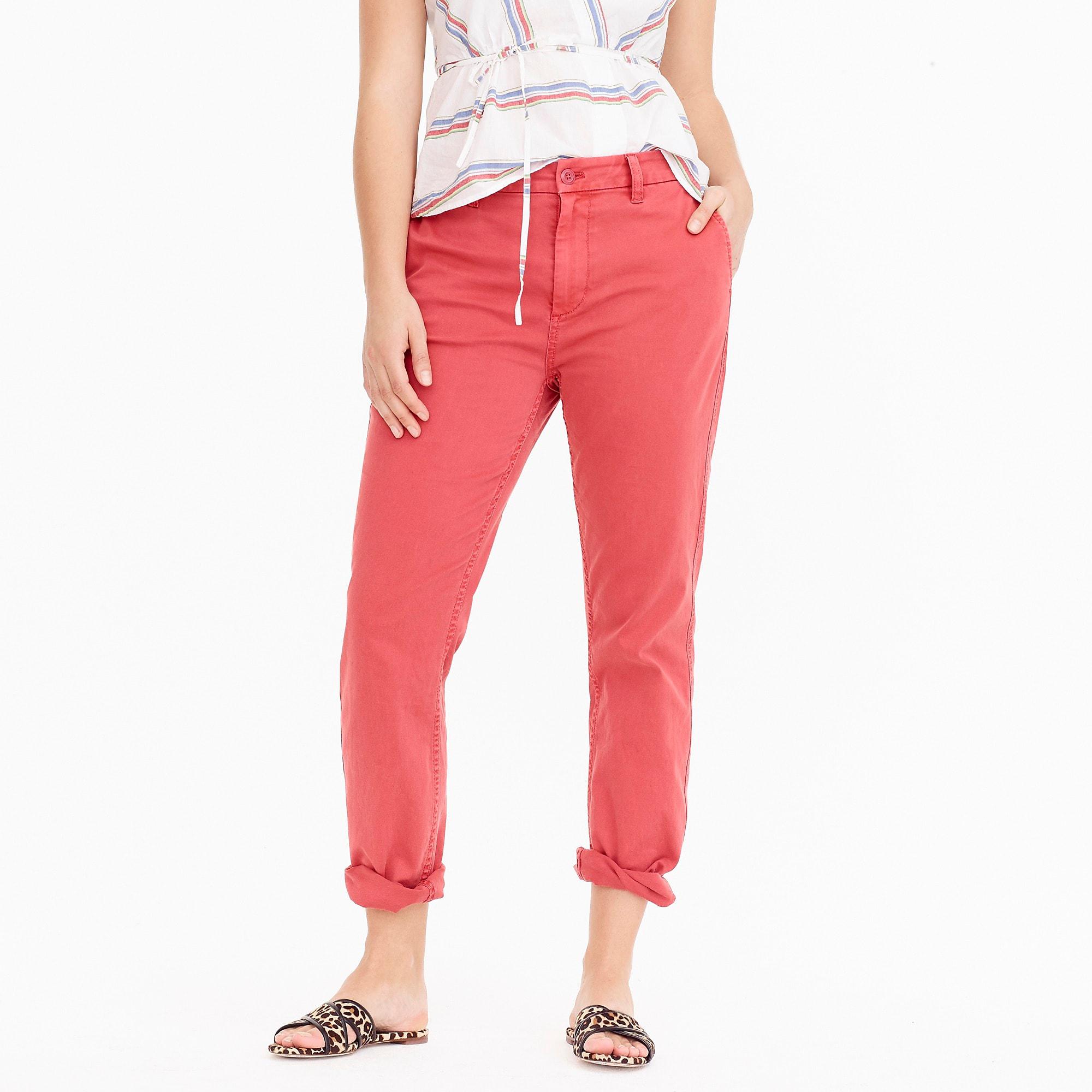 j crew high rise slim boy chino