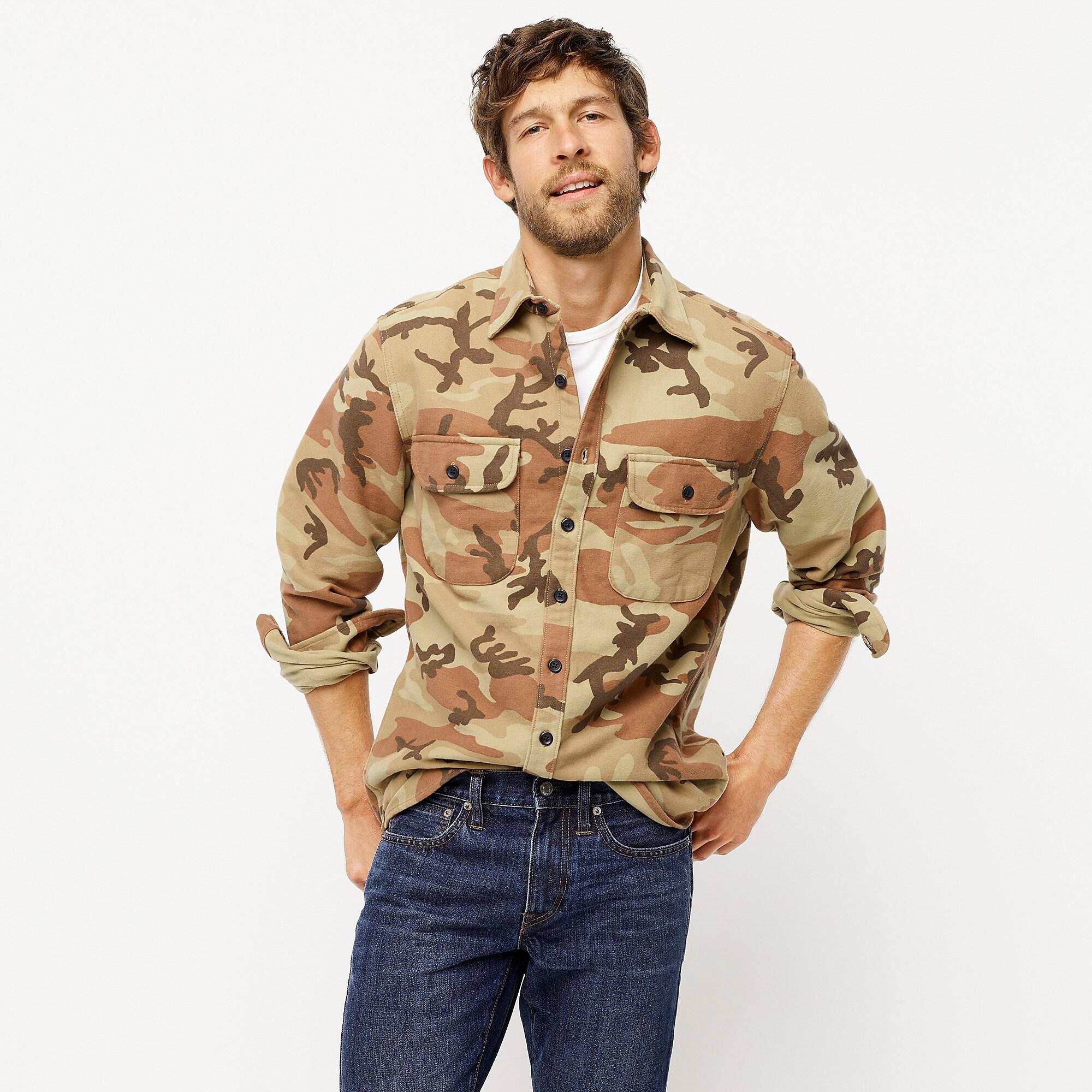 J.Crew Cotton Heavyweight Chamois Workshirt In Camouflage for Men Lyst