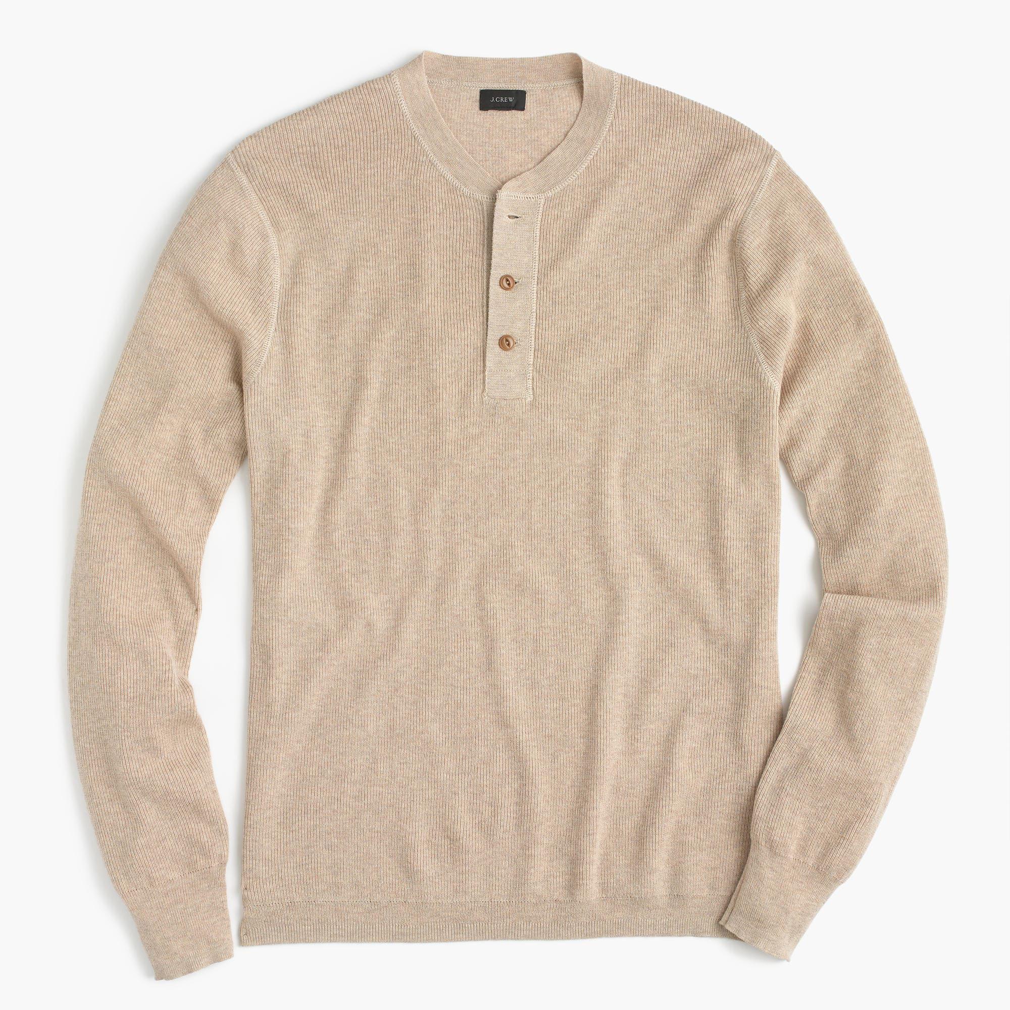 rugged cotton henley sweater