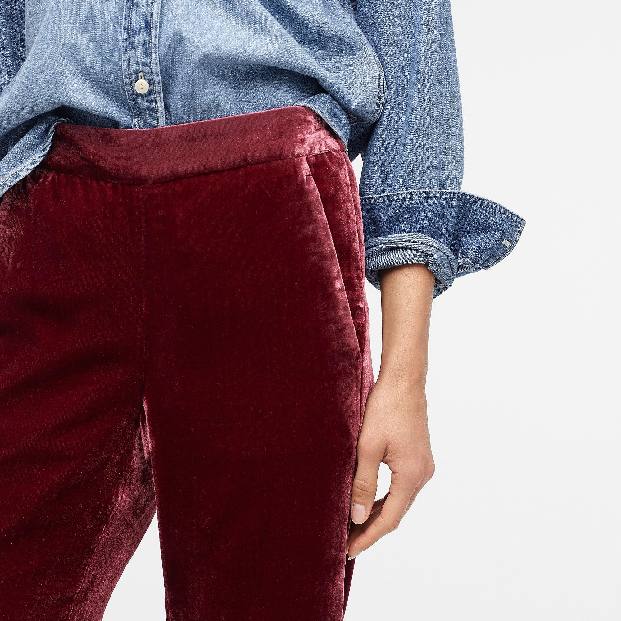 j crew velvet pull on pants