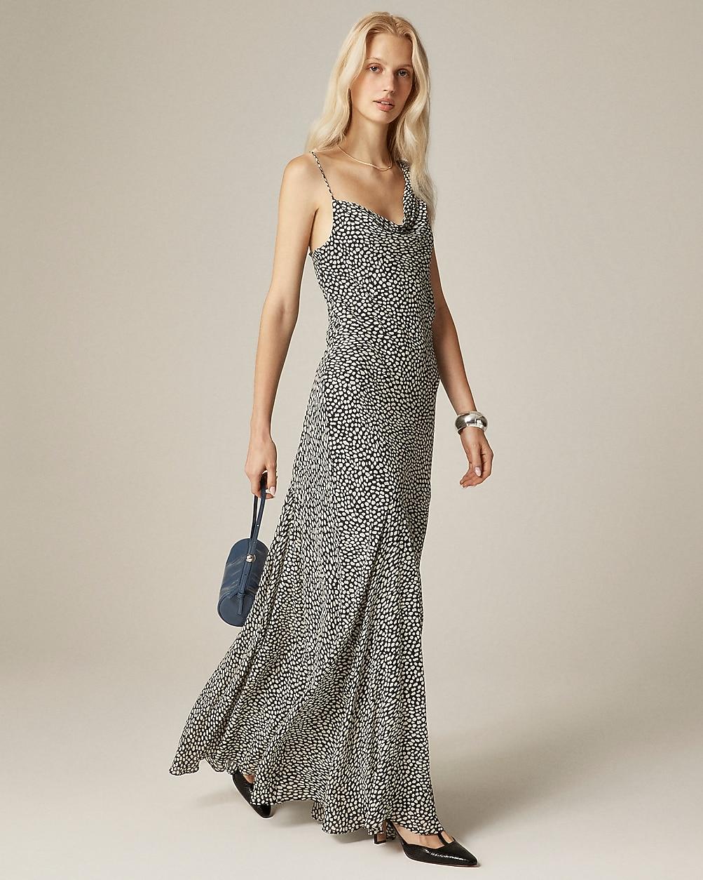 J.Crew Collection Asymmetrical Cowlneck Dress in White