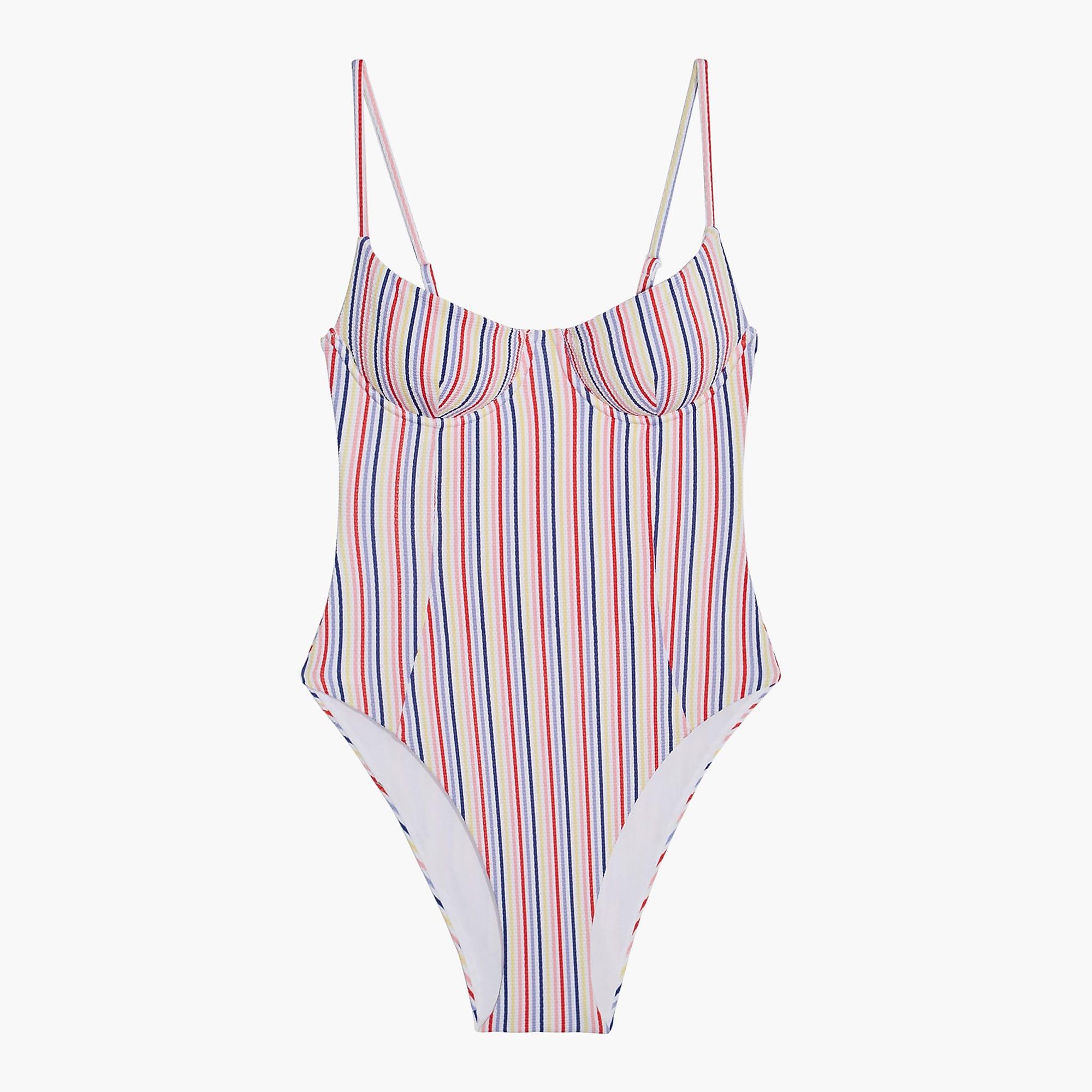 J.Crew Synthetic Onia Isabella One-piece Swimsuit In Seersucker - Lyst