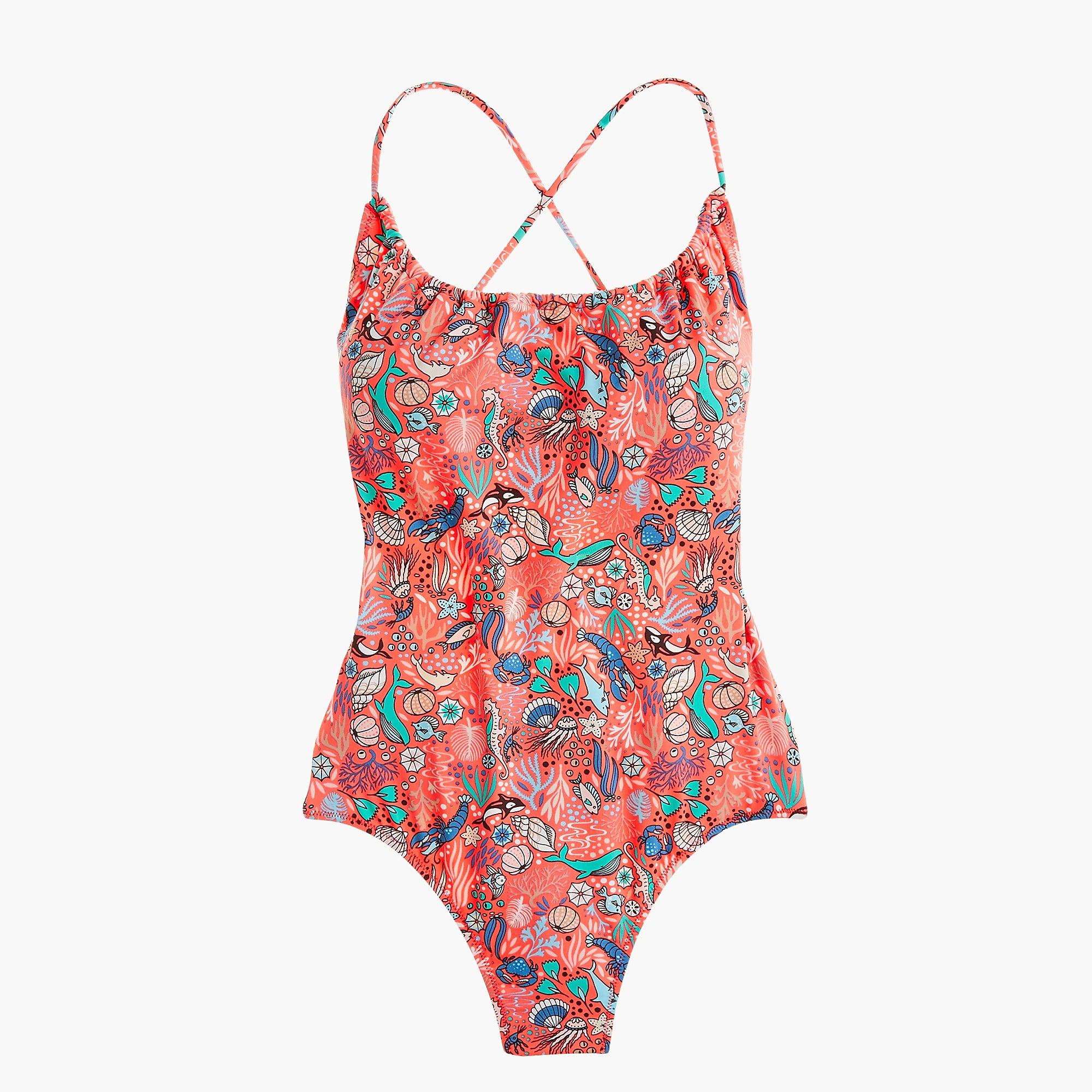 J.Crew Synthetic Playa Printed Rockaway Ruched Onepiece Swimsuit Lyst