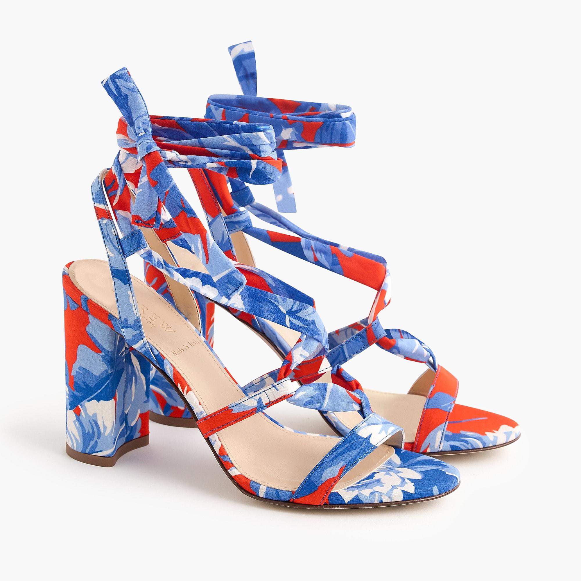 blue wrap around heels