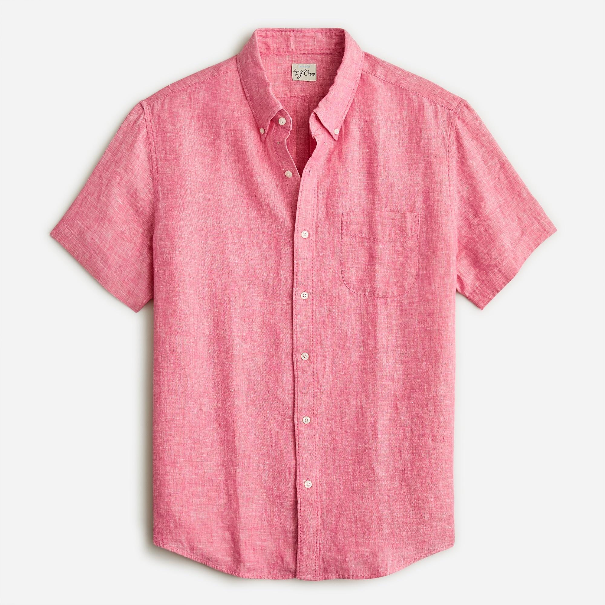 J.Crew Short-sleeve Baird Mcnutt Irish Linen Shirt in Pink for Men | Lyst