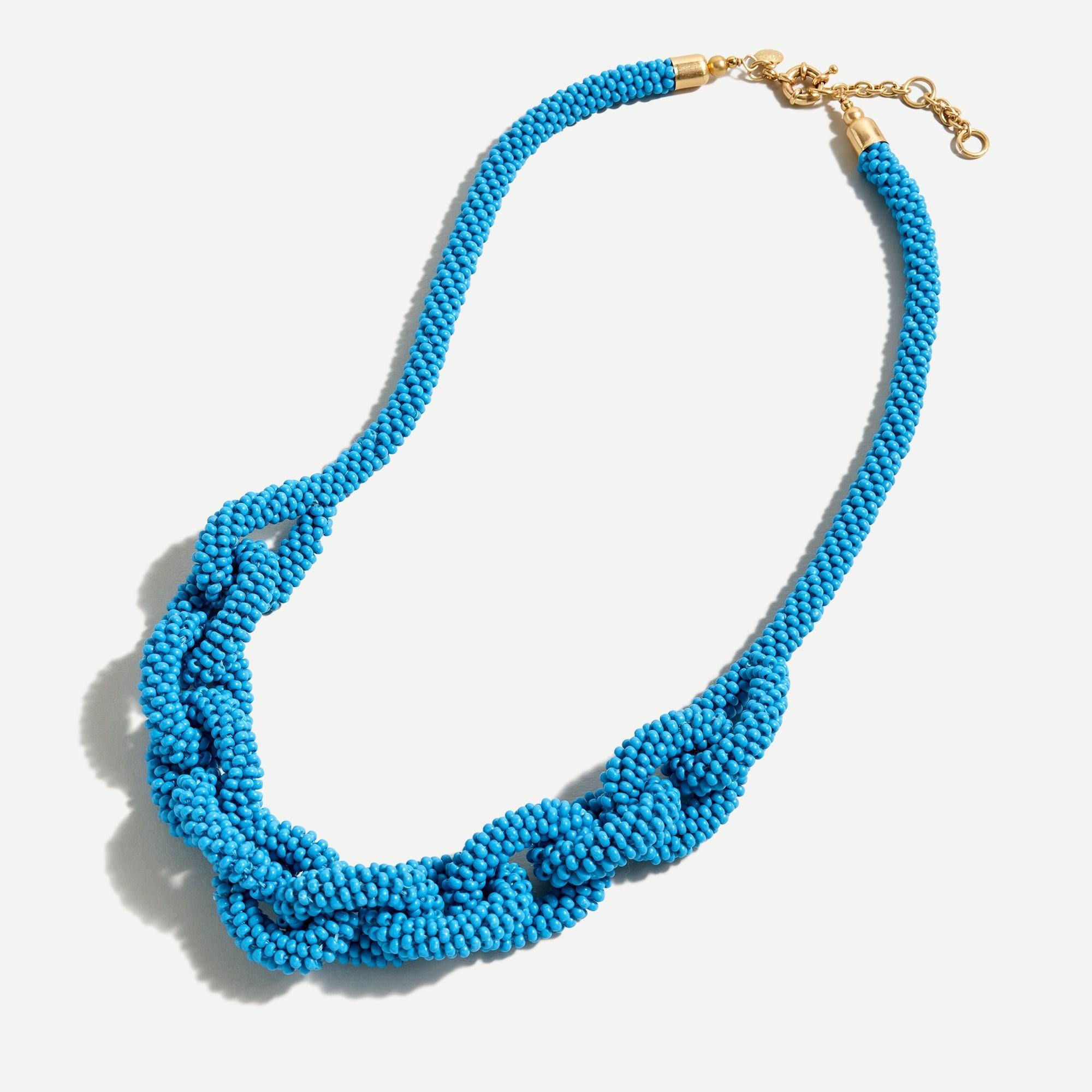 Blue beaded chain necklace!