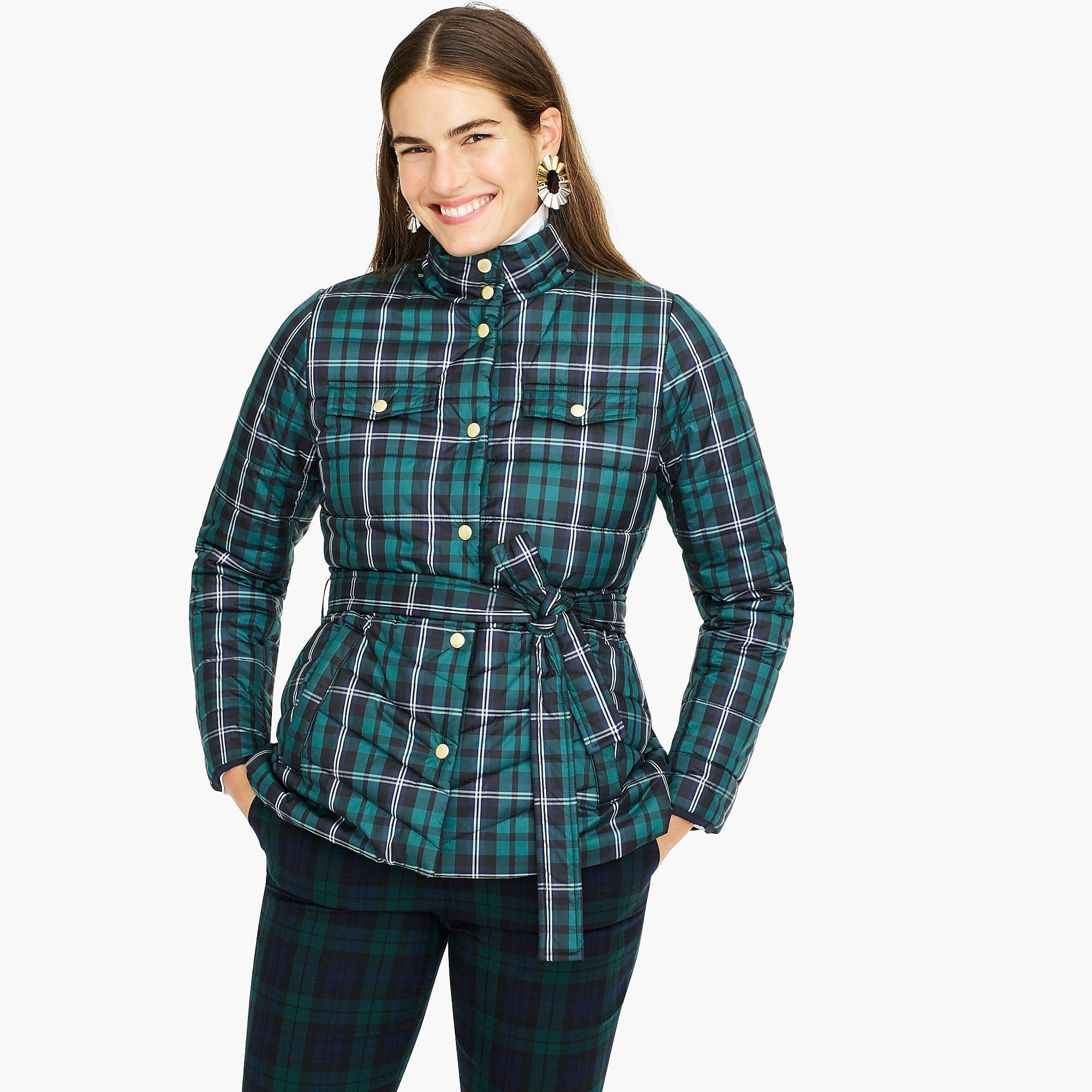 j crew plaid puffer jacket