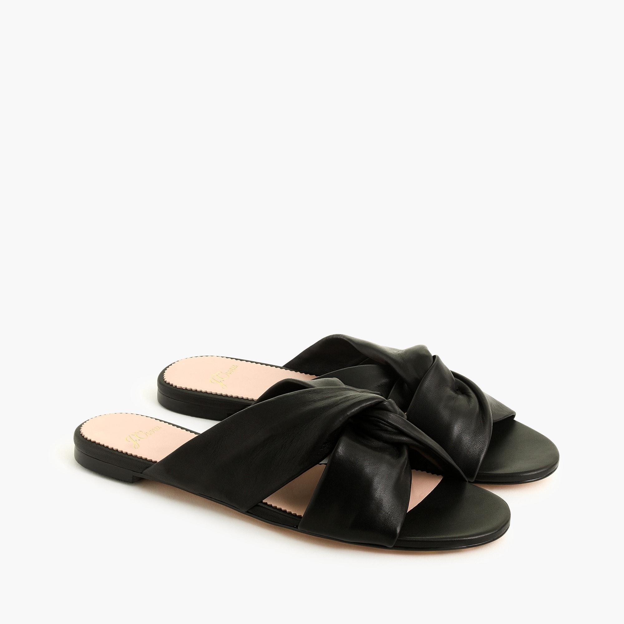 leather knot sandals