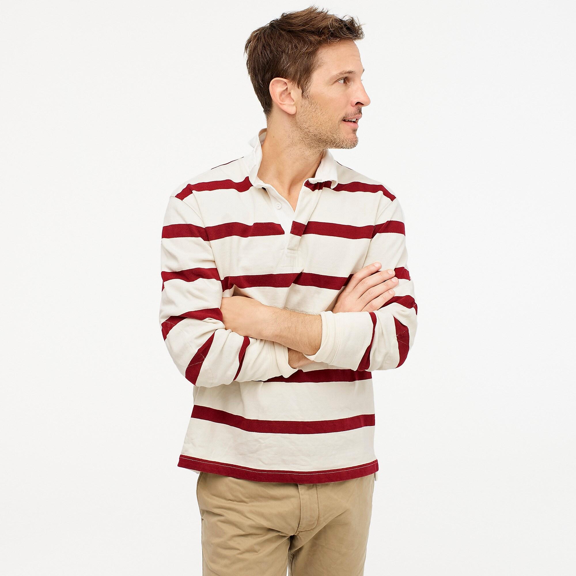 J.Crew Cotton 1984 Rugby Shirt In Burgundy Stripe in Red for Men Lyst