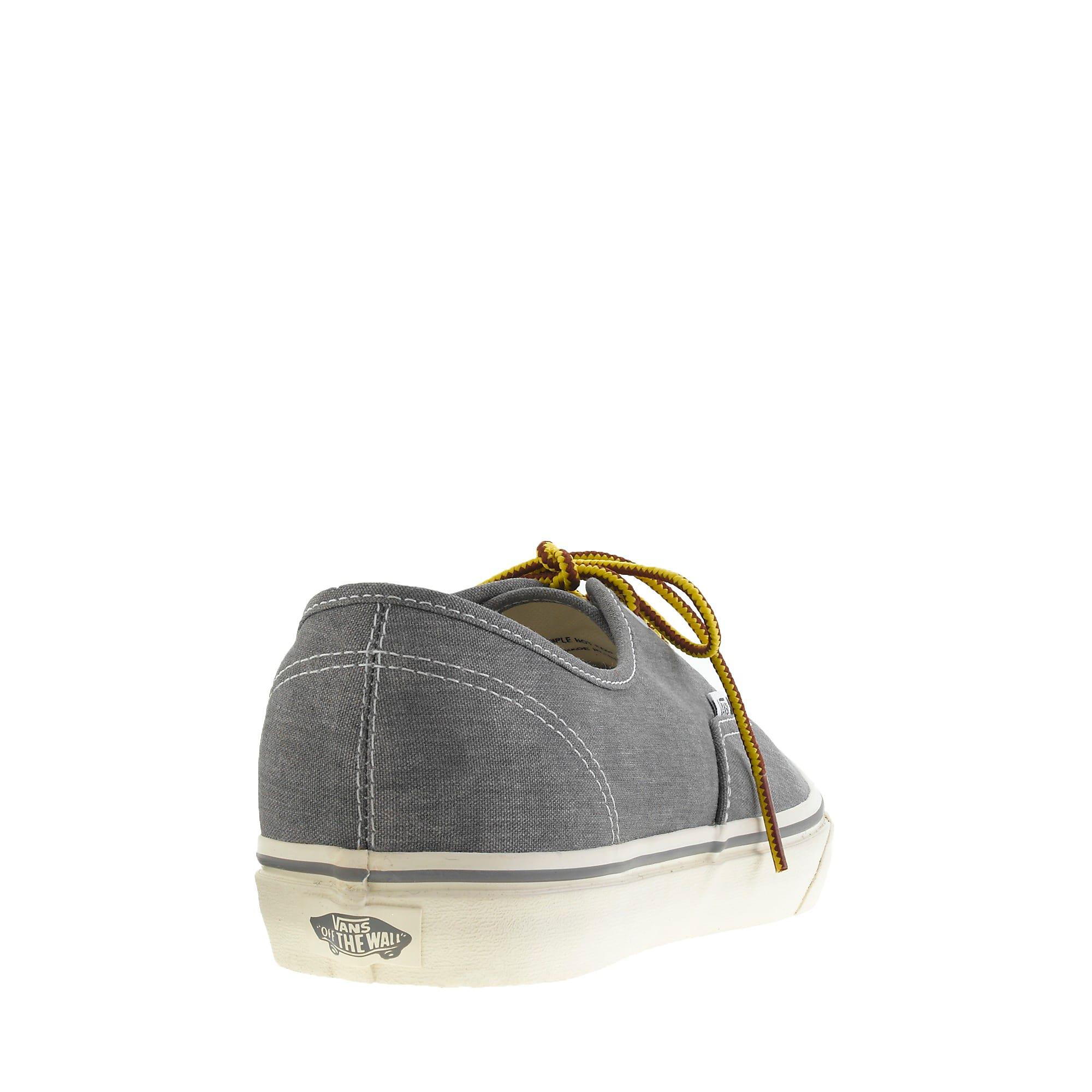 Vans ® For J.crew Washed Canvas Authentic Sneakers in Nickel (Metallic