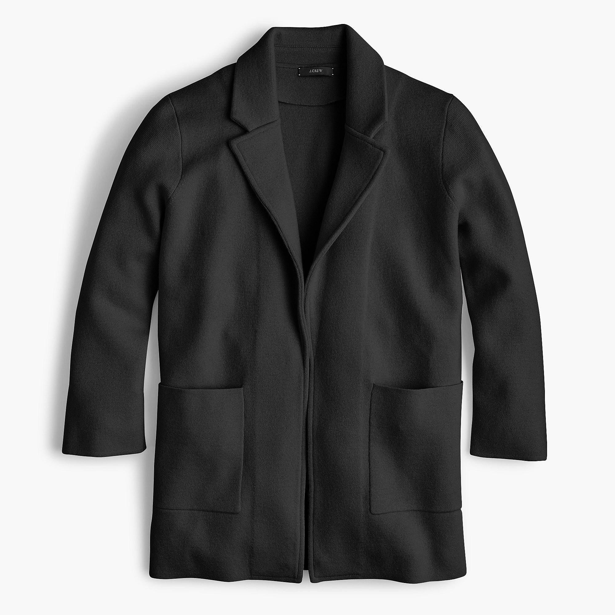 J.Crew Cotton Sophie Openfront Sweaterblazer in Black Lyst