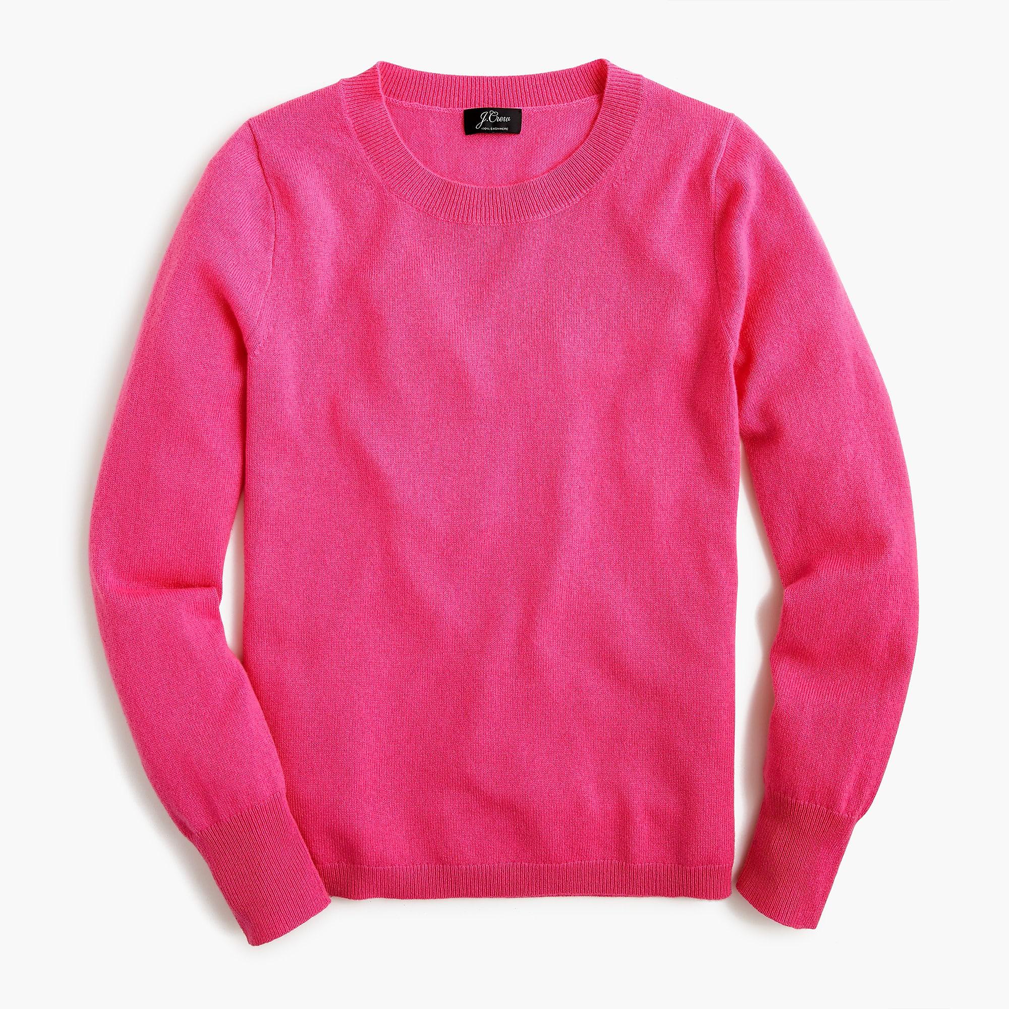 J.Crew Cashmere Crewneck Sweater in Pink - Lyst