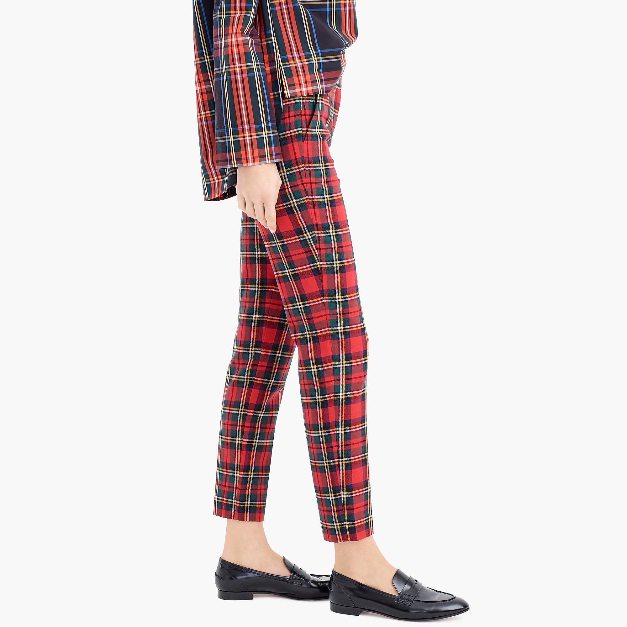 NEW WOMEN/'S J CREW CAMERON SLIM CROP PANTS IN TARTAN TWO WAY STRETCH WOOL PLAID