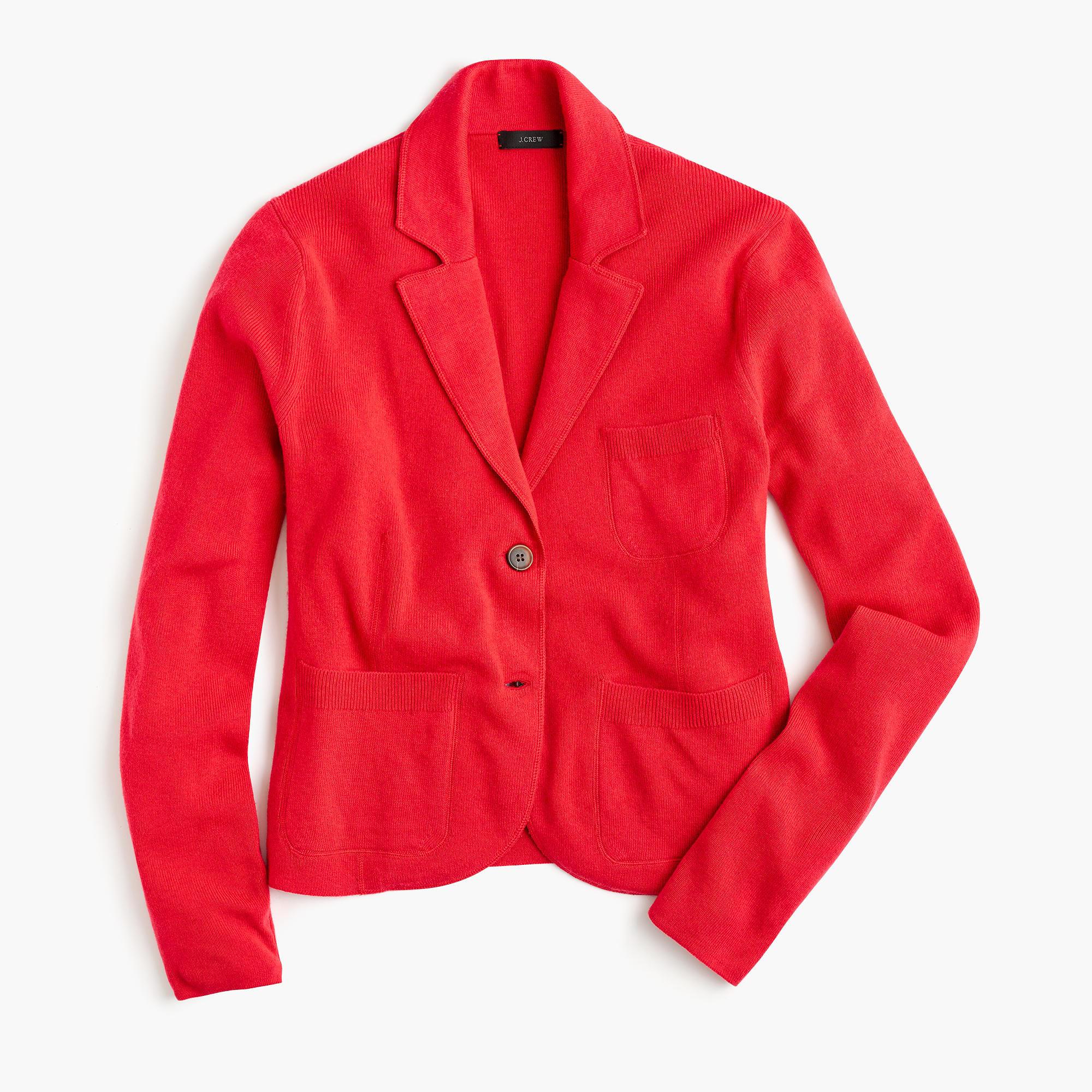J.Crew Wool Cropped Sweaterblazer in Red Lyst