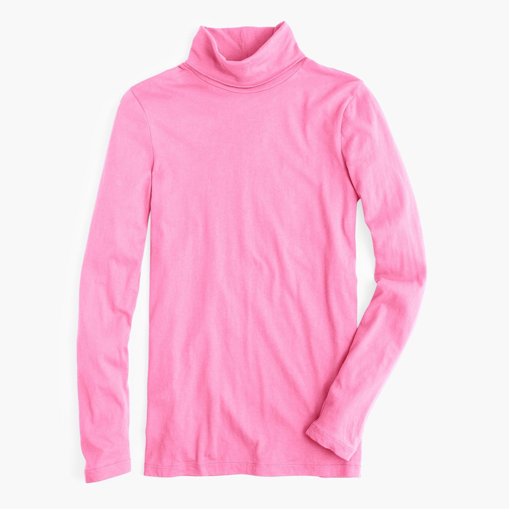 J.Crew Cotton Tissue Turtleneck in Bright Rose (Pink) - Lyst