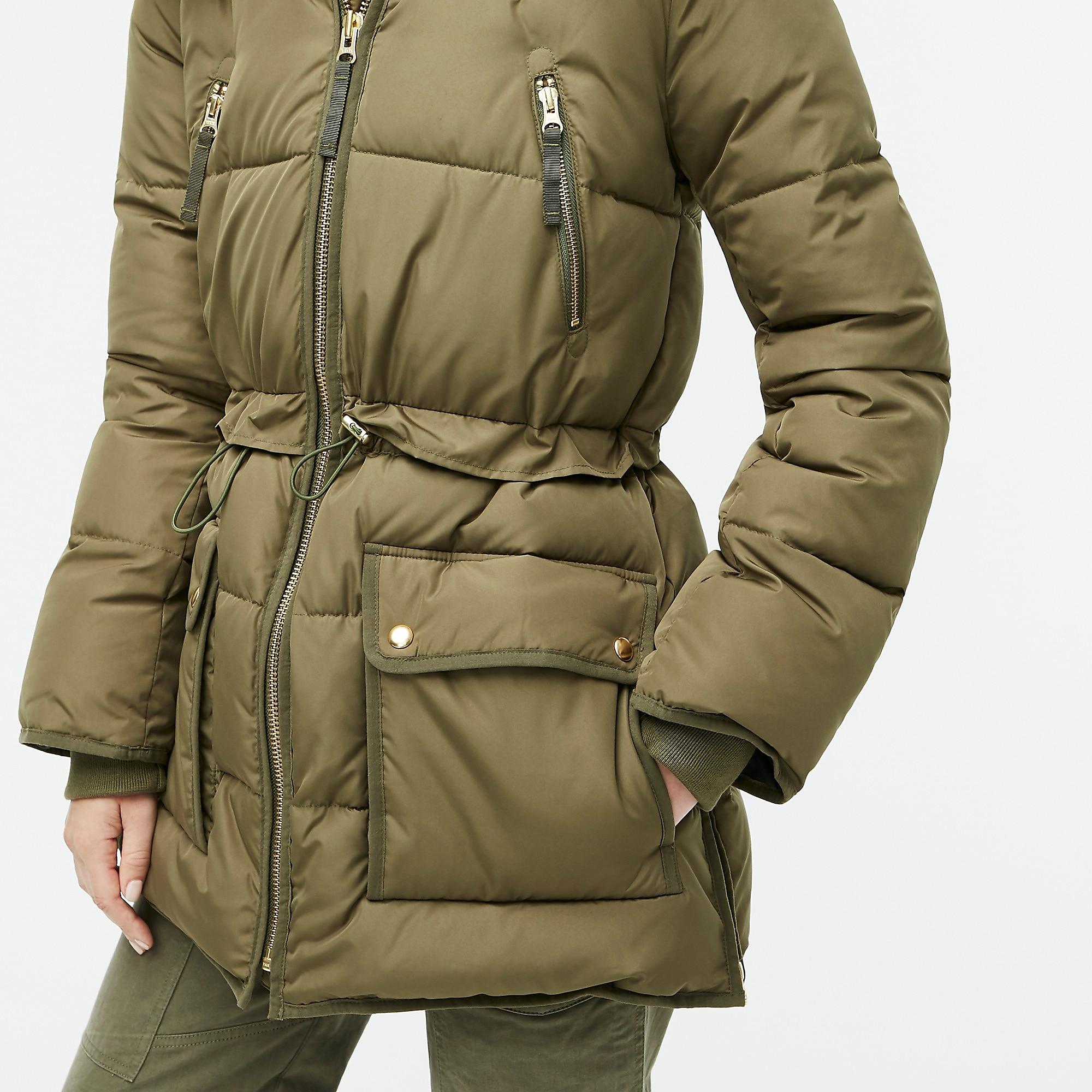 J.Crew Petite Chateau Puffer Jacket With Primaloft in Green | Lyst