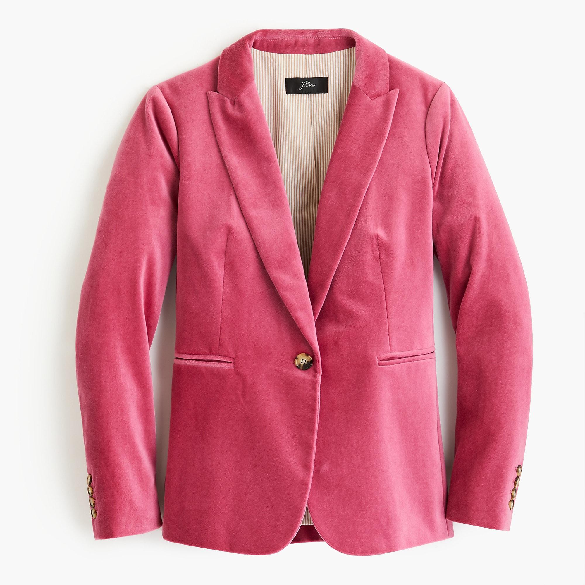 J.Crew Petite Parke Blazer In Velvet in Pink Lyst