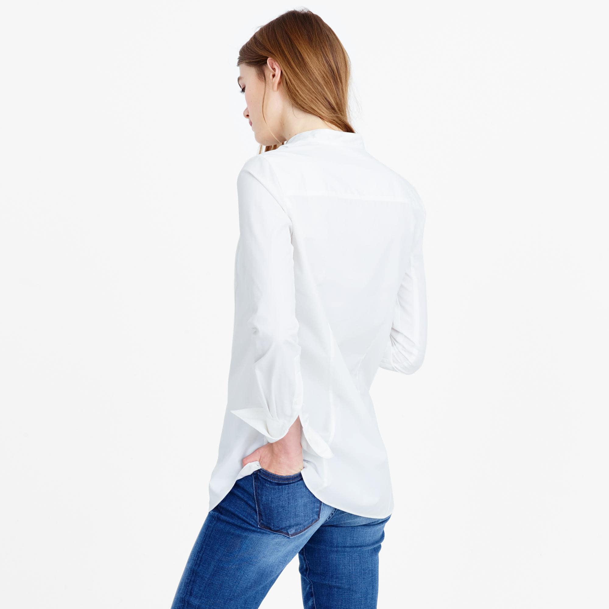 J.Crew Cotton Thomas Mason Mandarincollar Tuxedo Shirt in White Lyst