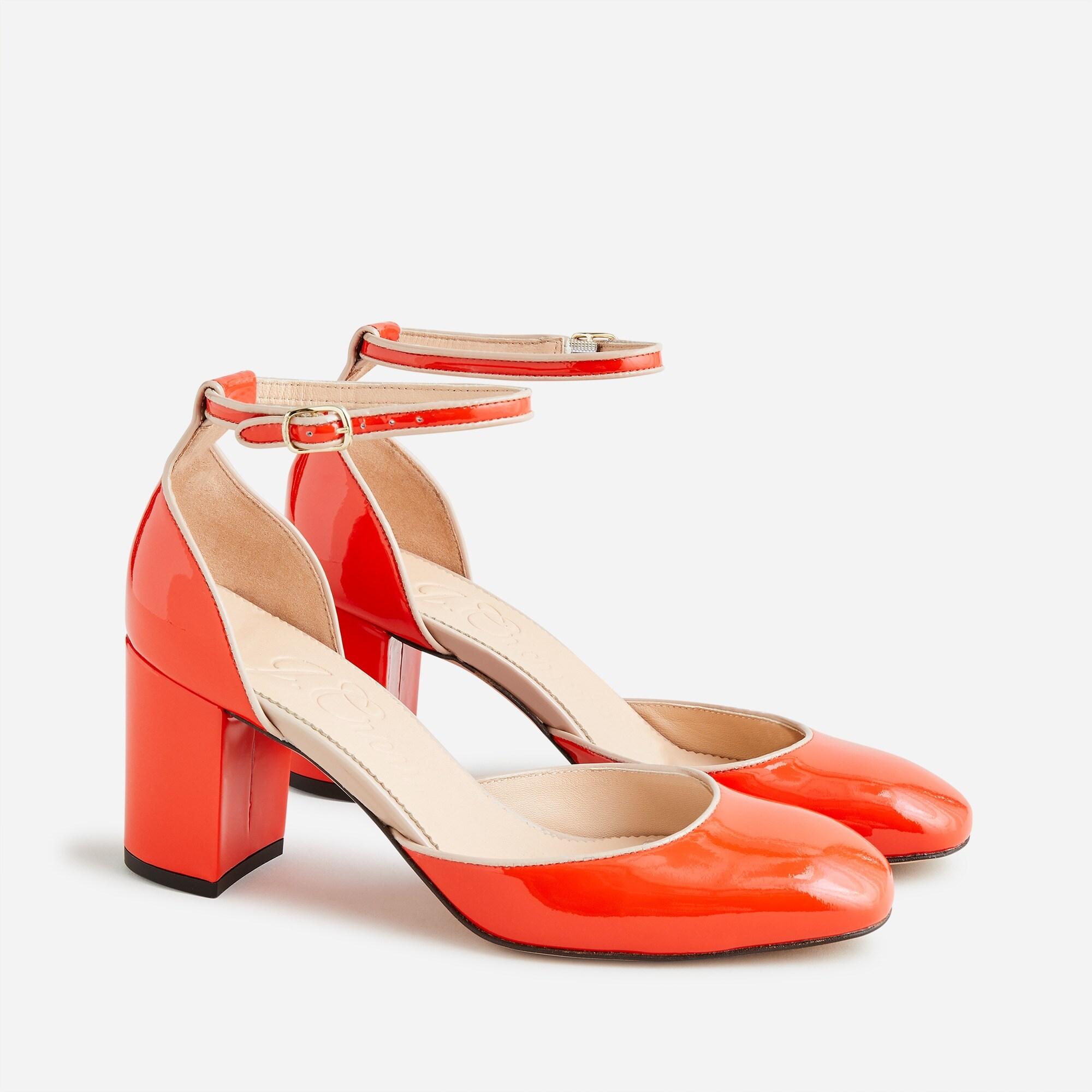 J.Crew Maisie Anklestrap Heels In Italian Patent Leather in Red Lyst