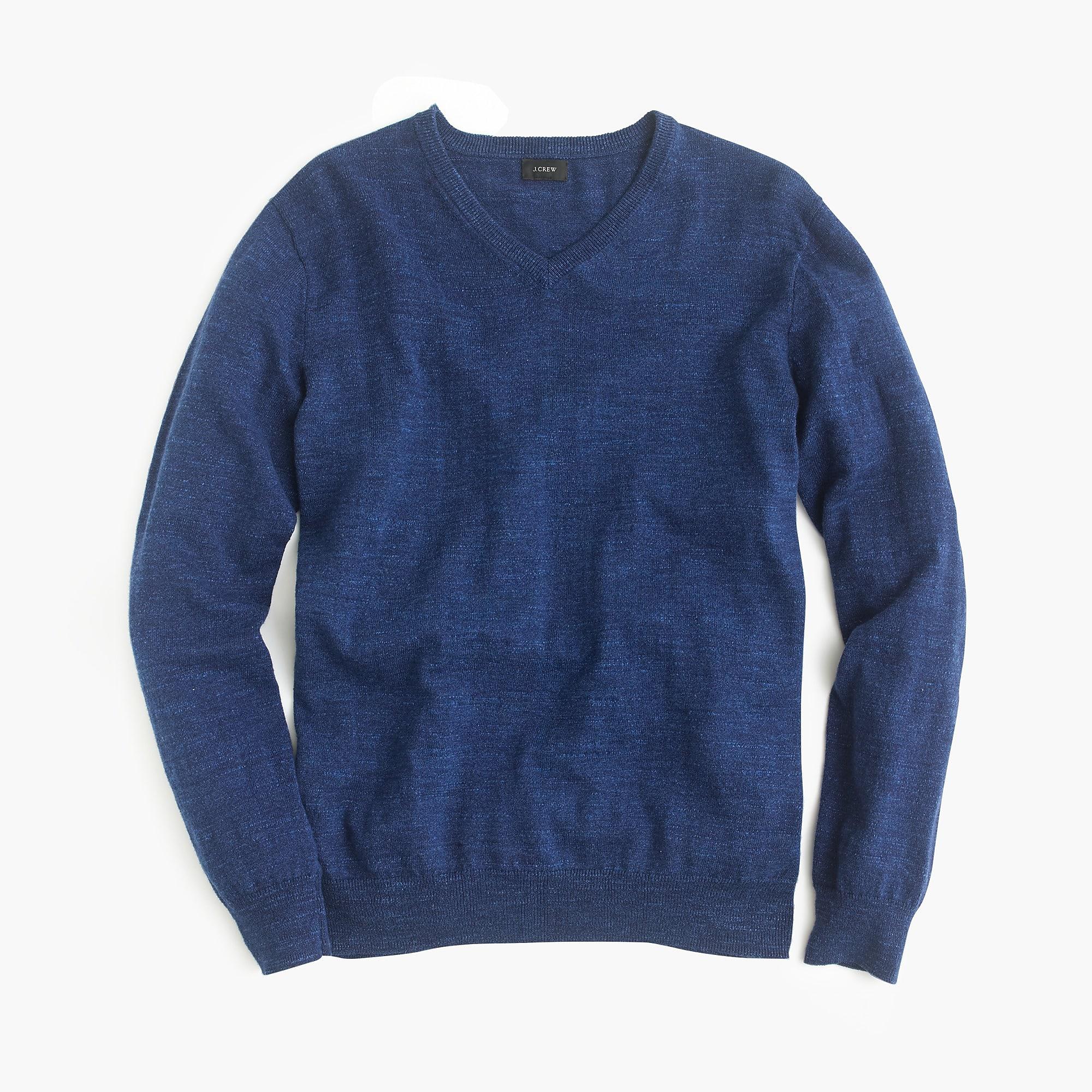 J.Crew Rugged Cotton V-neck Sweater in Blue for Men - Lyst