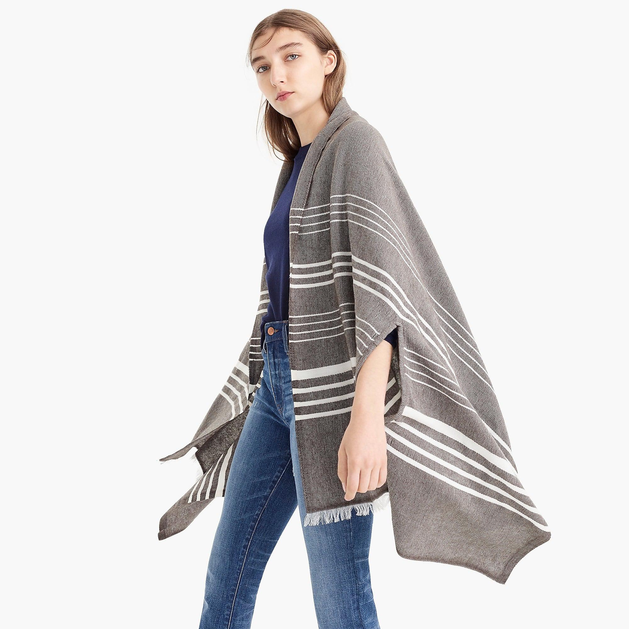 J.Crew Synthetic Striped Capescarf in Charcoal Heather (Gray) Lyst