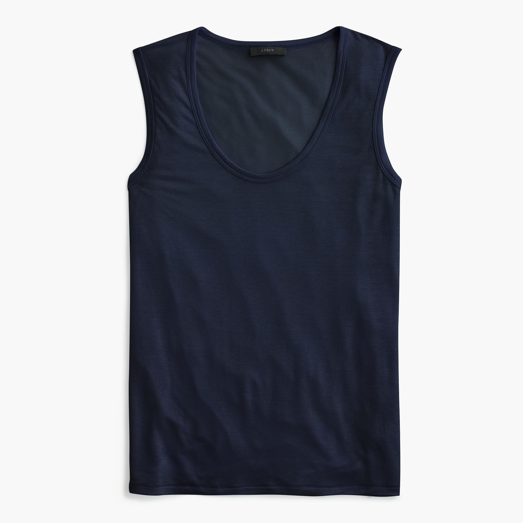 J.Crew Denim Drapey Tank Top in Navy (Blue) Lyst