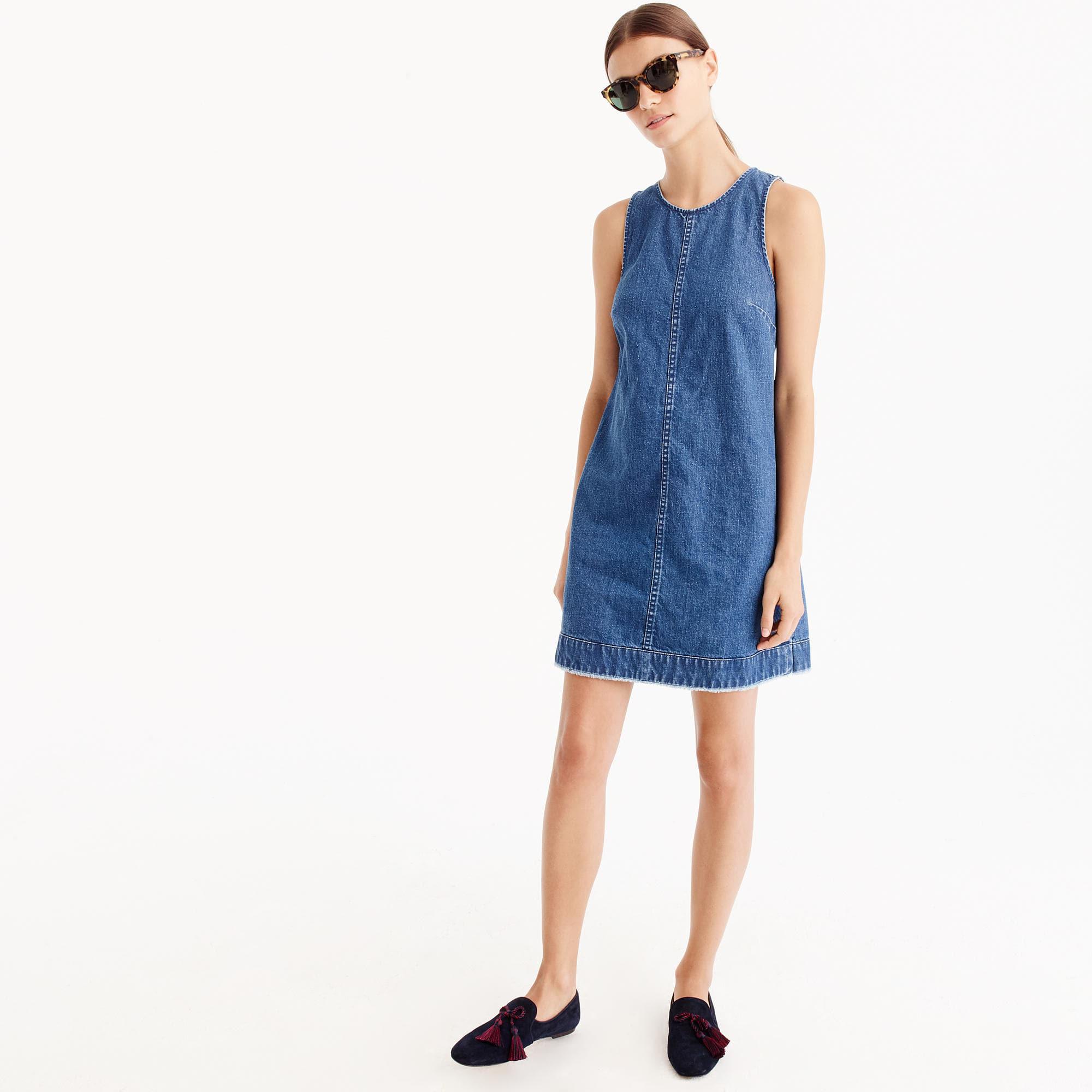 j crew denim shift dress