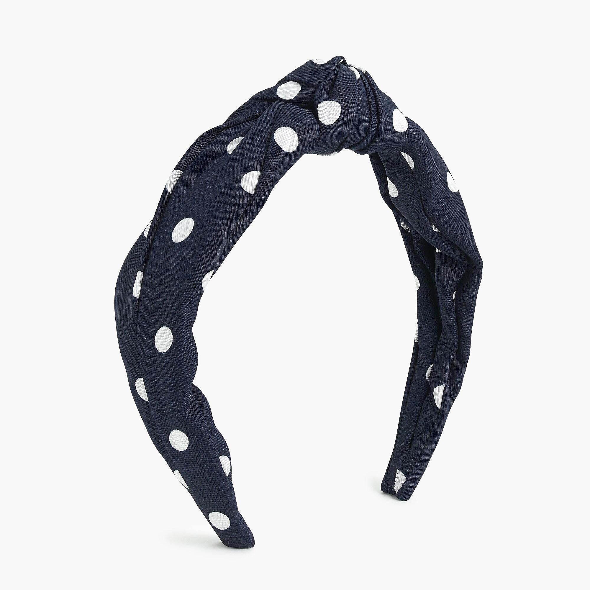 J.Crew Turban Knot Headband In Polka Dots in Navy Ivory (Blue) Lyst