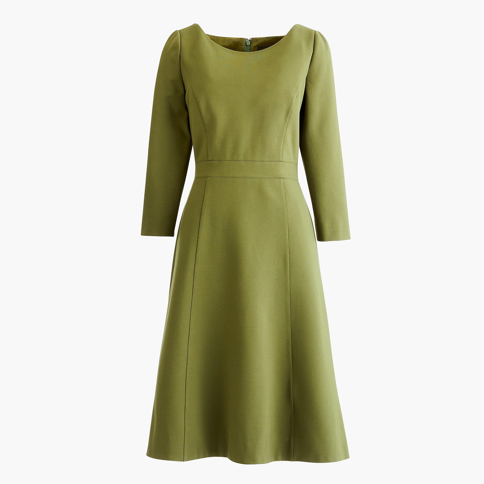 J.Crew Synthetic Fit And Flare Sheath Dress In Stretch Ponte in Green ...