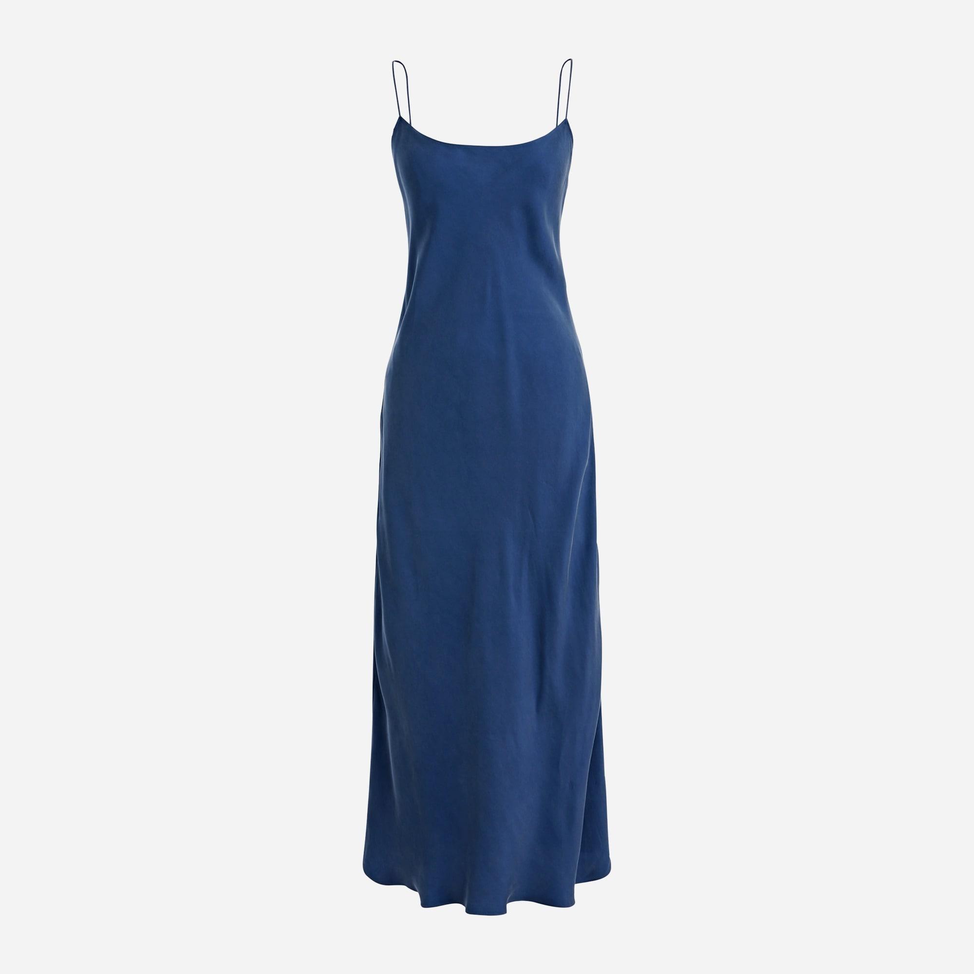 J.Crew Gwyneth Cupro-blend Slip Dress in Blue | Lyst