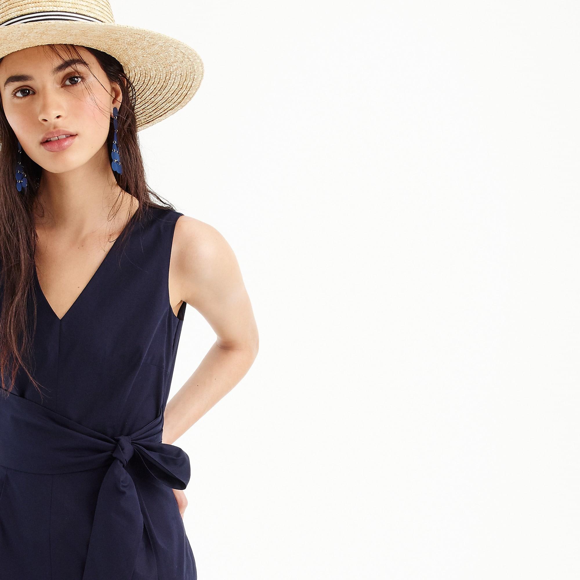 j crew wrap tie jumpsuit poplin