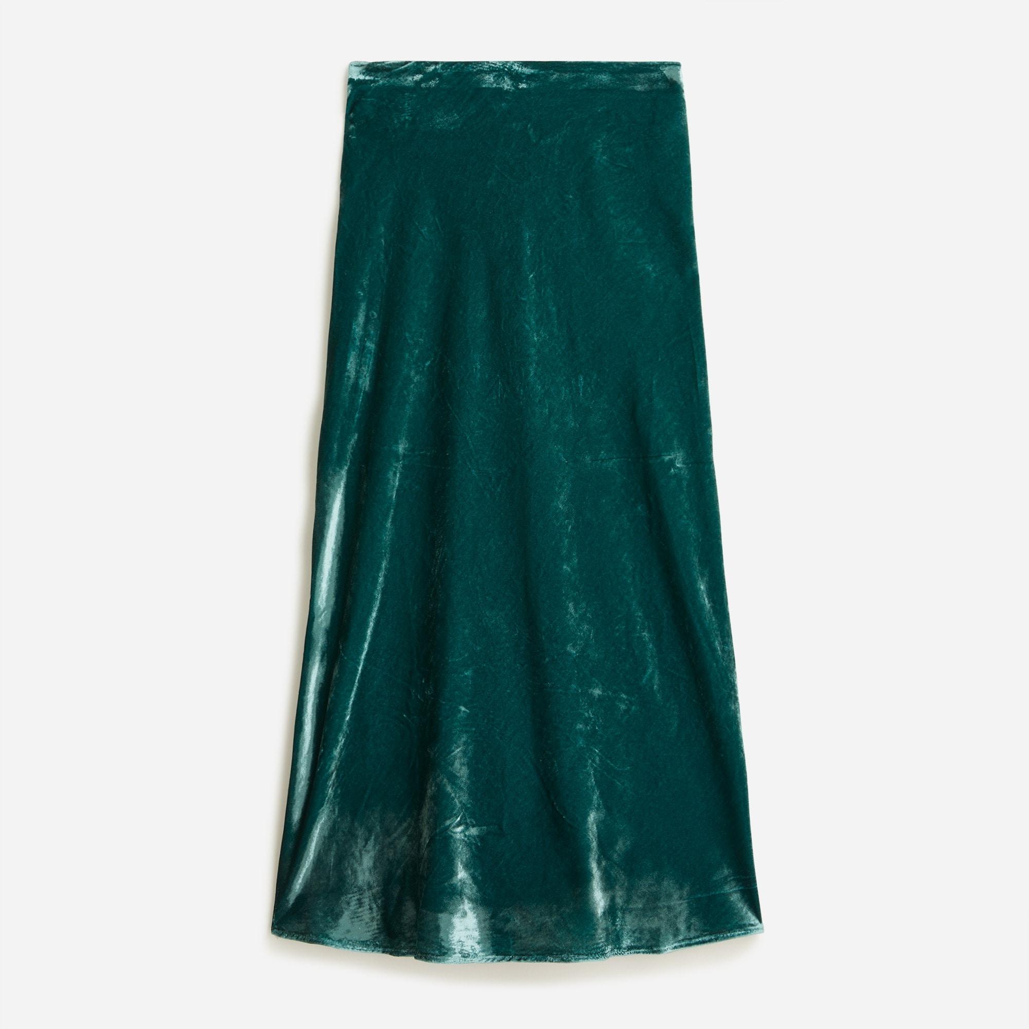 J.Crew Slip Skirt In Velvet in Green Lyst