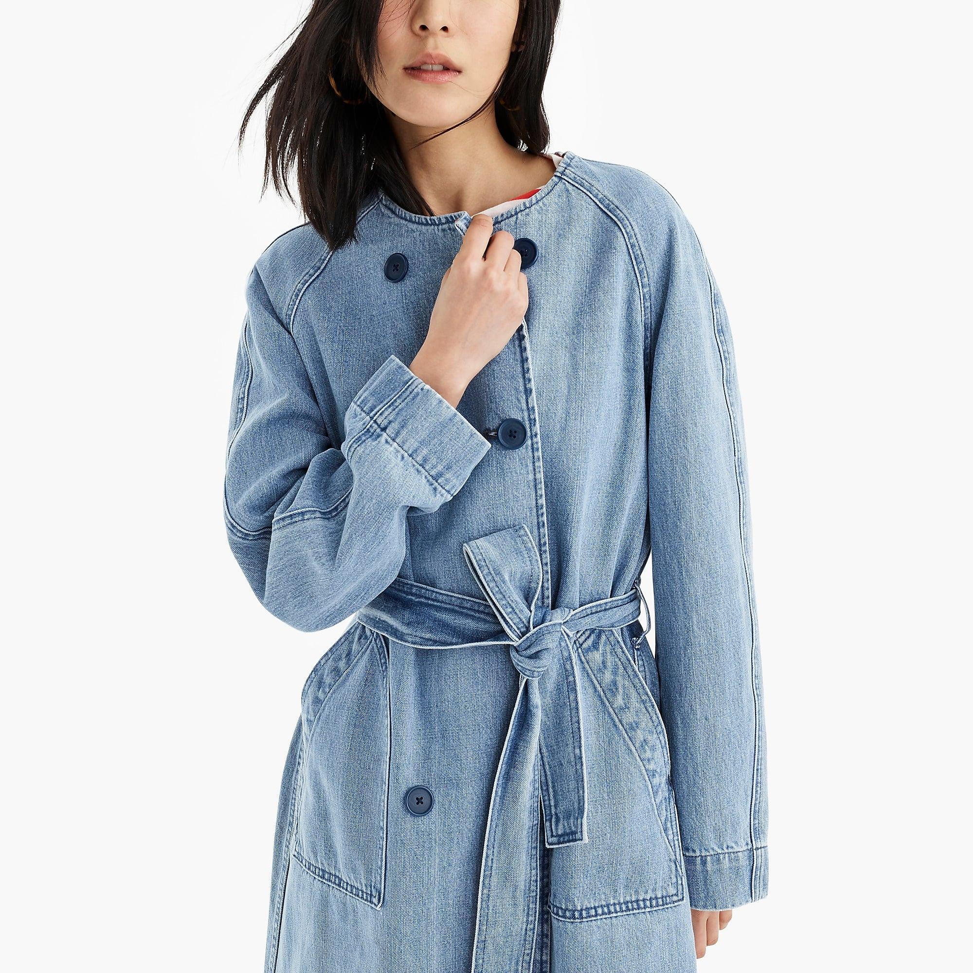 j crew denim trench coat