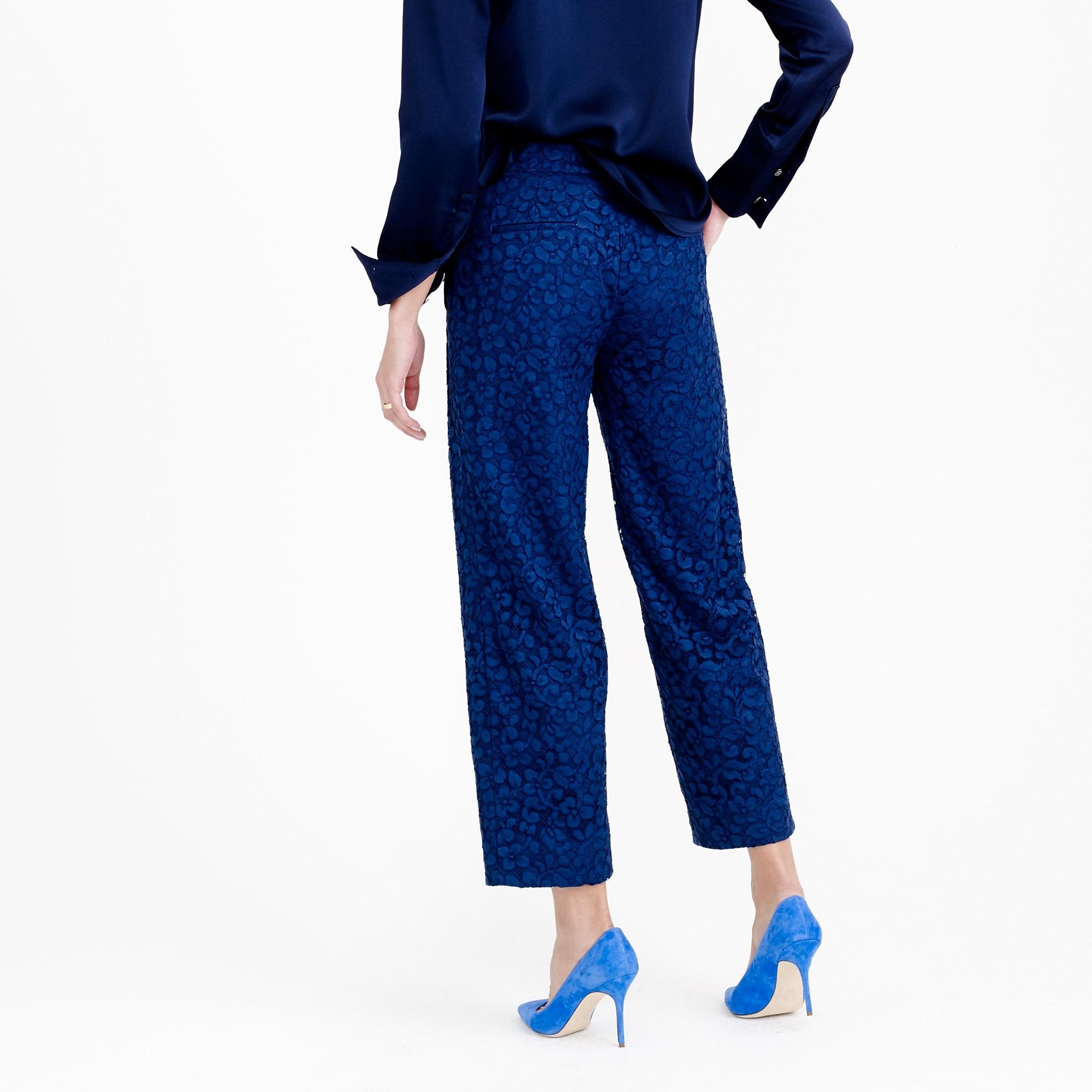 J.Crew Collection Cropped Pant In French Lace in Blue Lyst