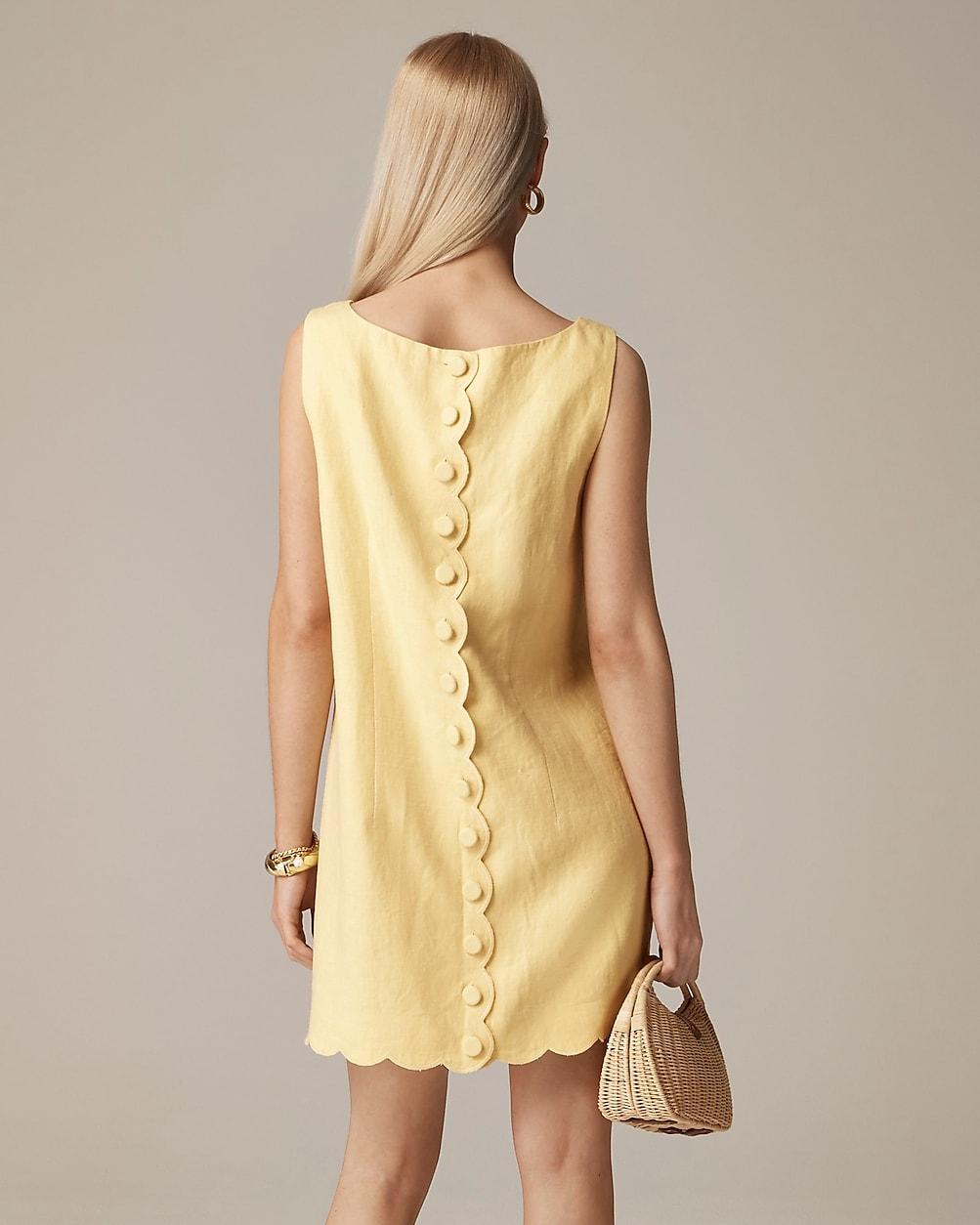 J.Crew Scalloped Trim Shift Dress in Natural Lyst