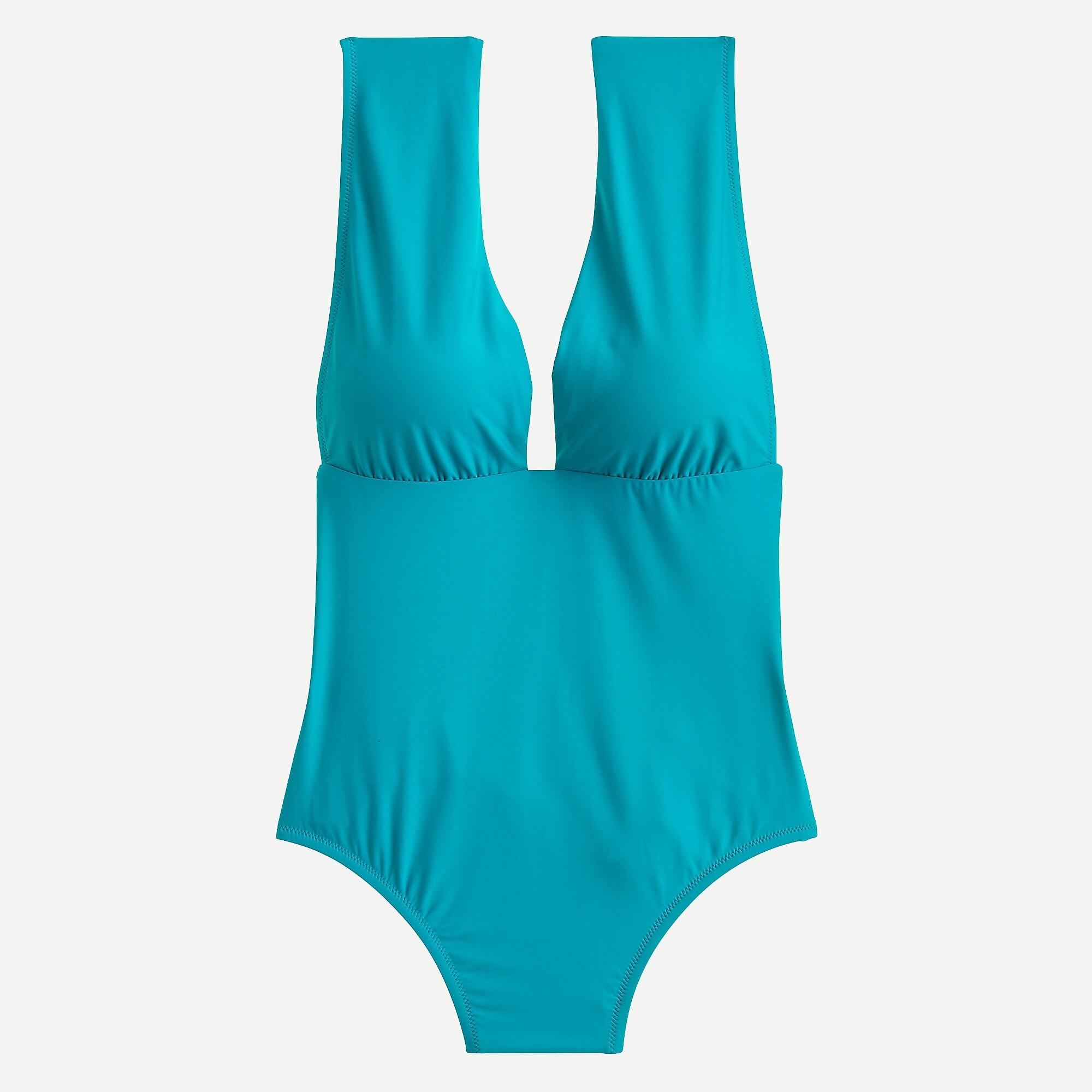 J.Crew Synthetic Plunge V-neck One-piece Swimsuit in Blue - Lyst