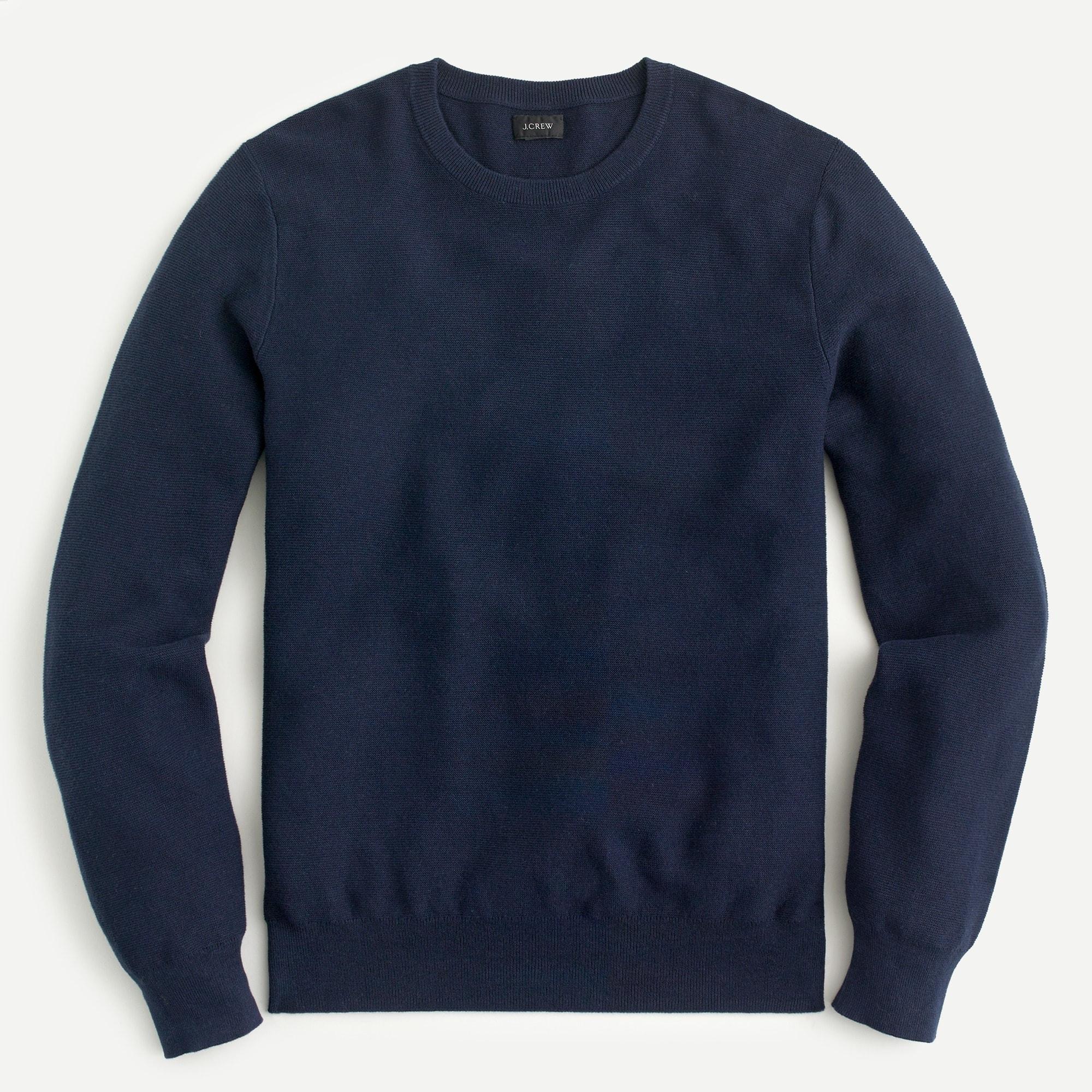 J.Crew Cotton Crewneck Sweater In Garter Stitch in Blue for Men | Lyst