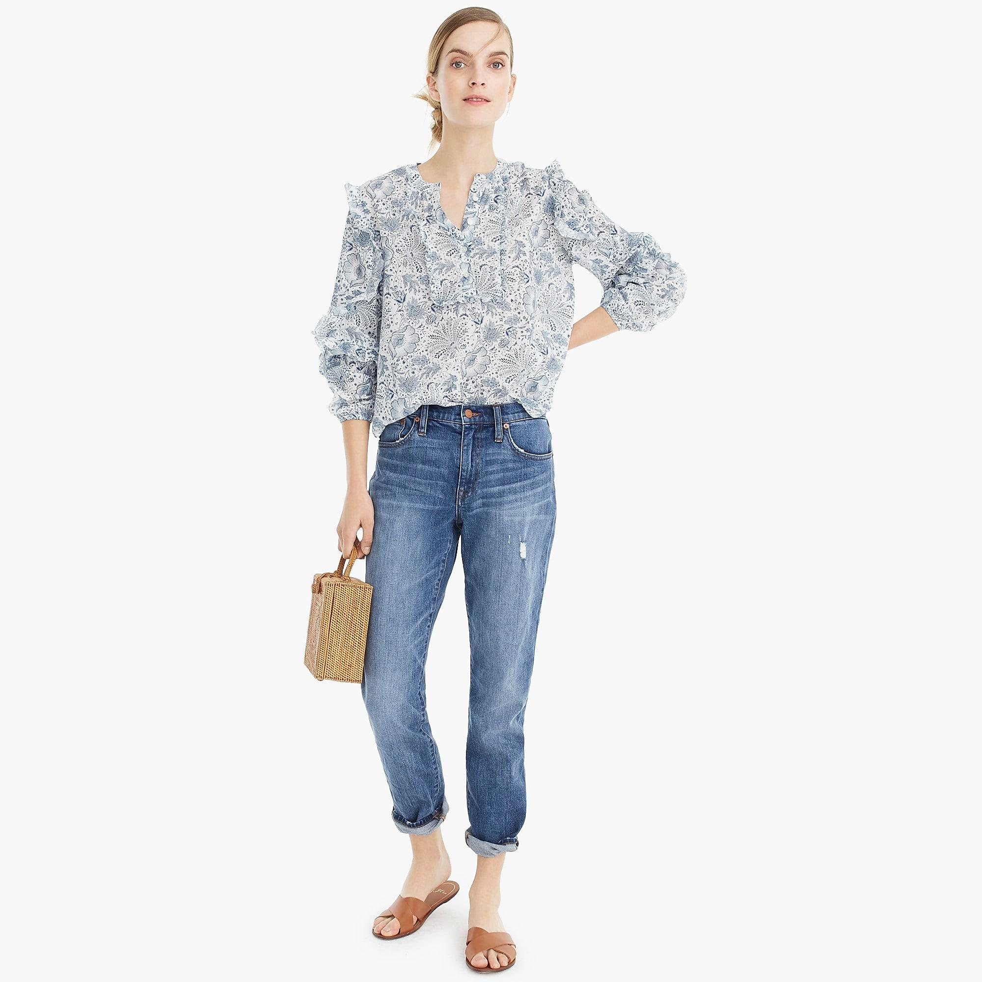 Point Sur Ruffle-sleeve Popover Shirt 