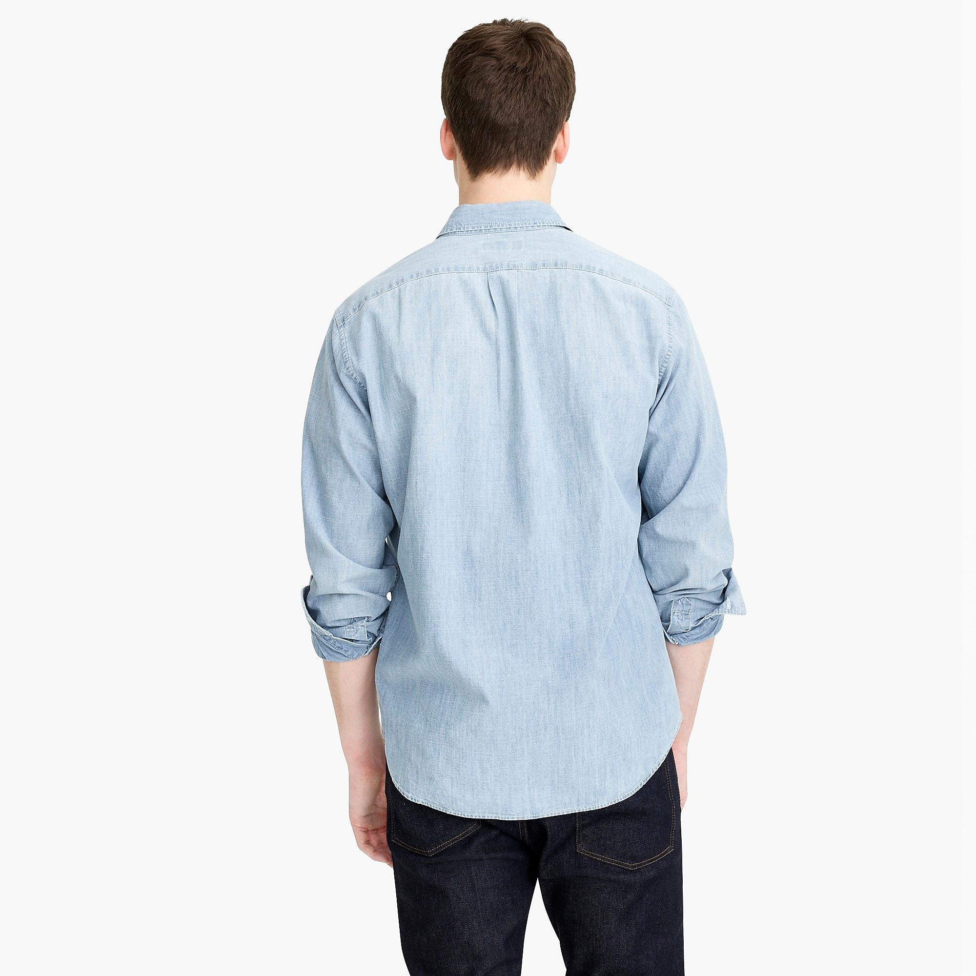 J.Crew Denim Slim Lightwash Chambray Shirt in Blue for Men Lyst