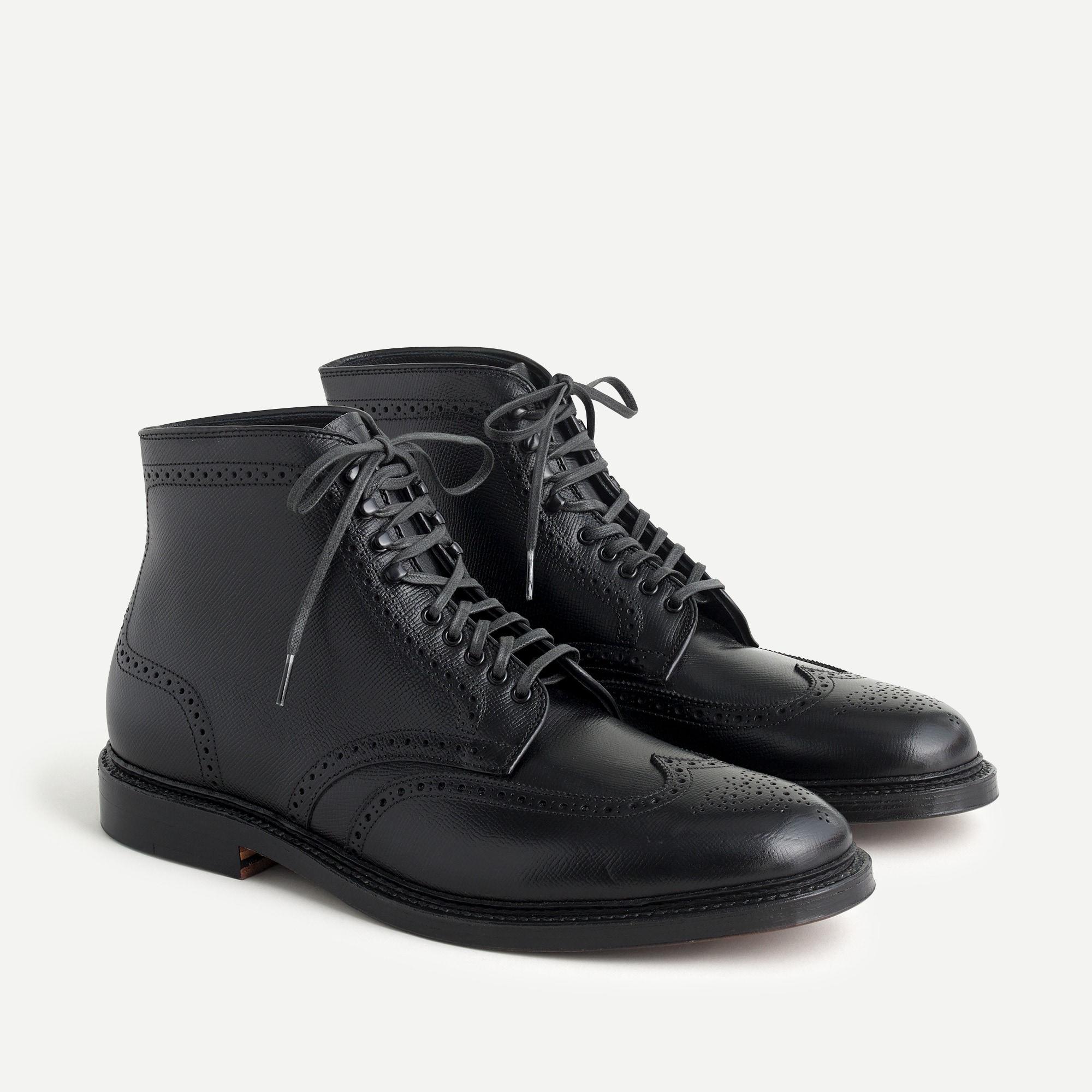 Alden ® For J.crew Pebbled Leather Wing Tip Boots in Black for Men - Lyst