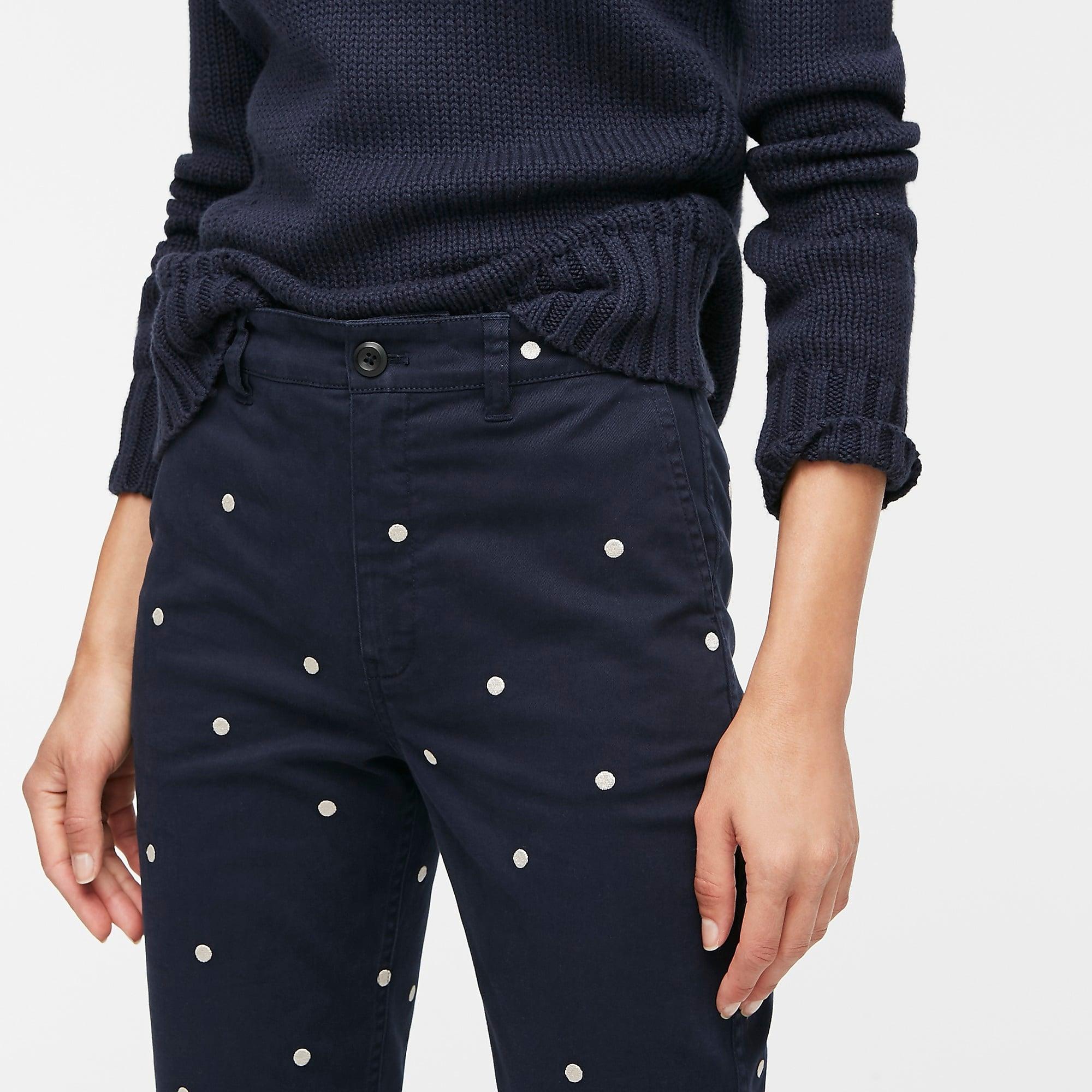 polka dot stretch pants