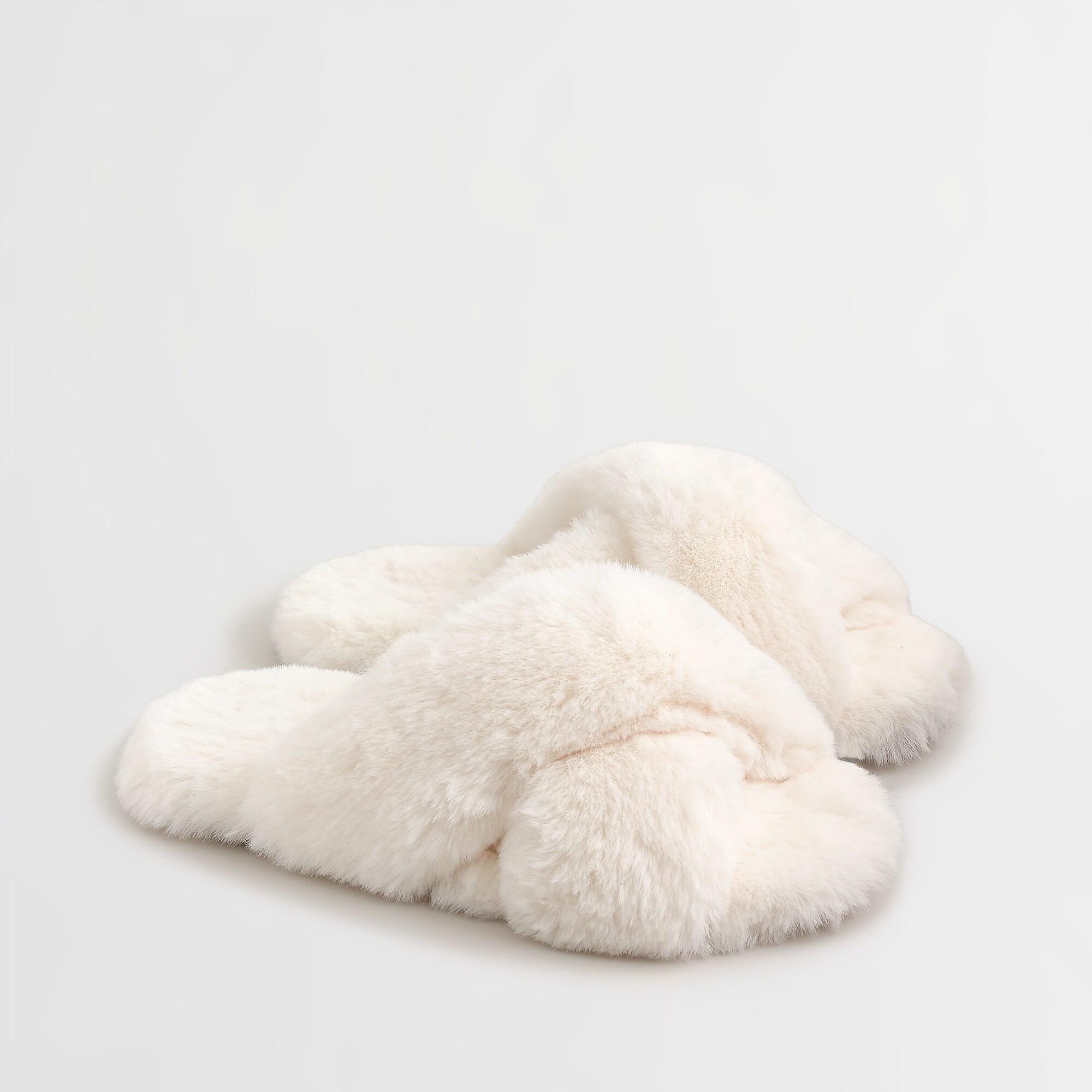 fuzzy criss cross slippers amazon