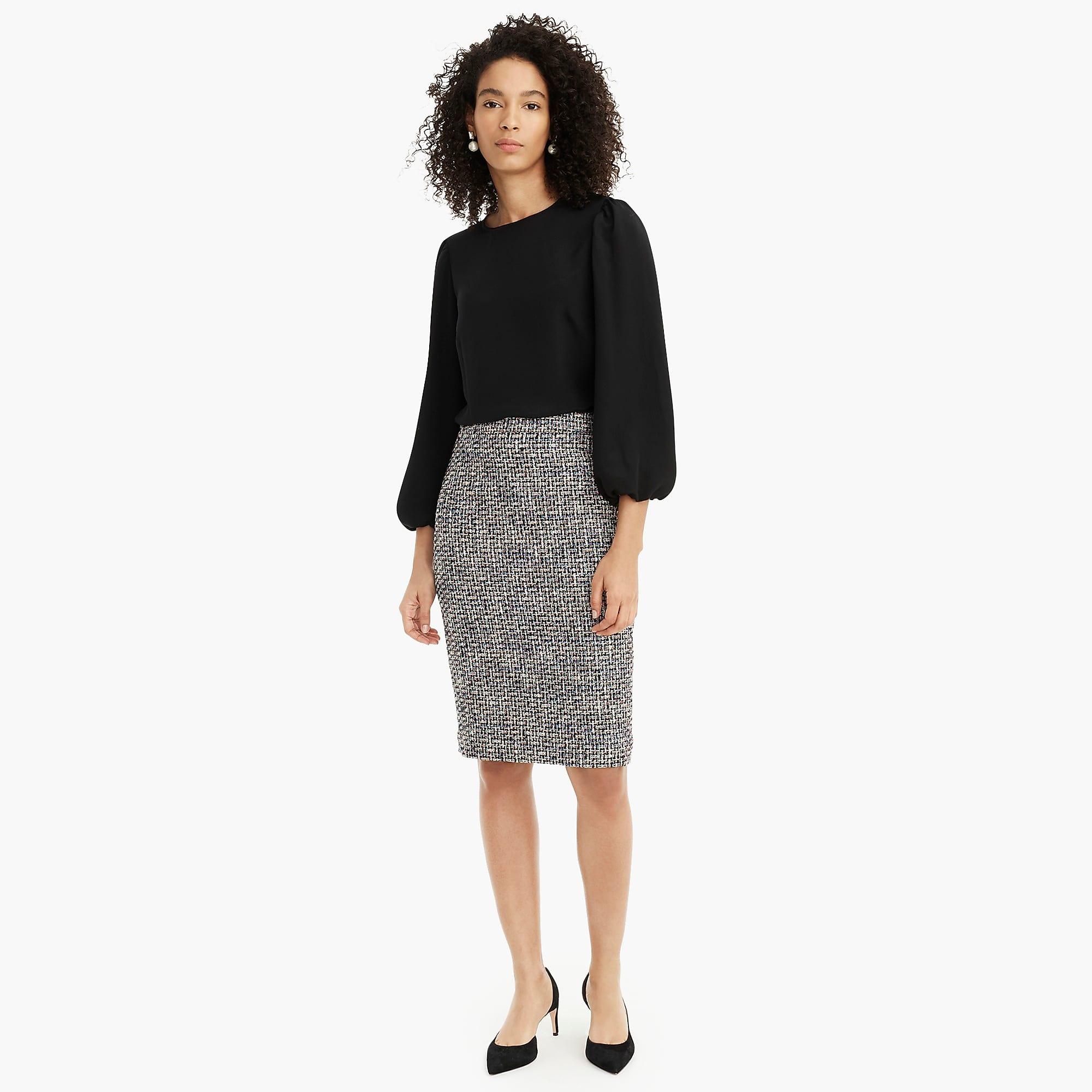 j crew black pencil skirt