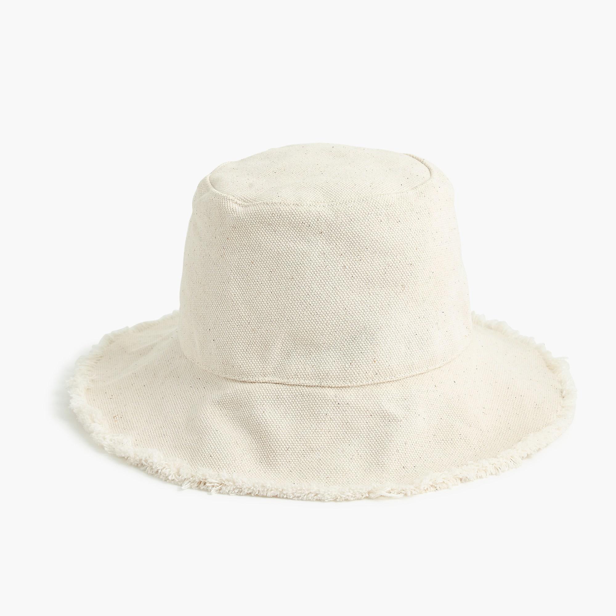 J.Crew Frayed-edge Bucket Hat in Natural | Lyst