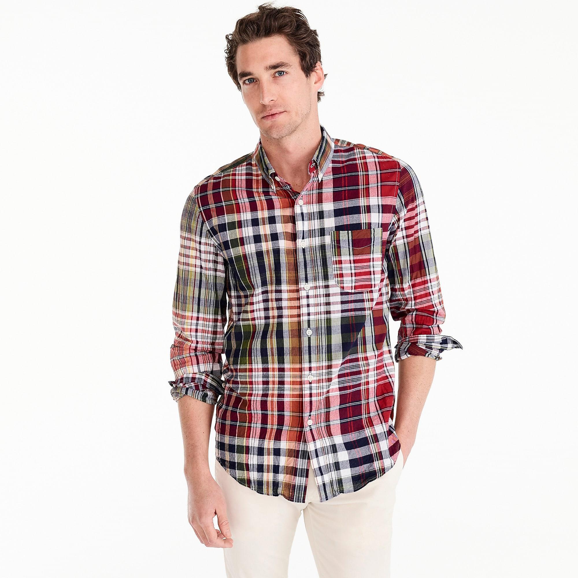 red madras shirt