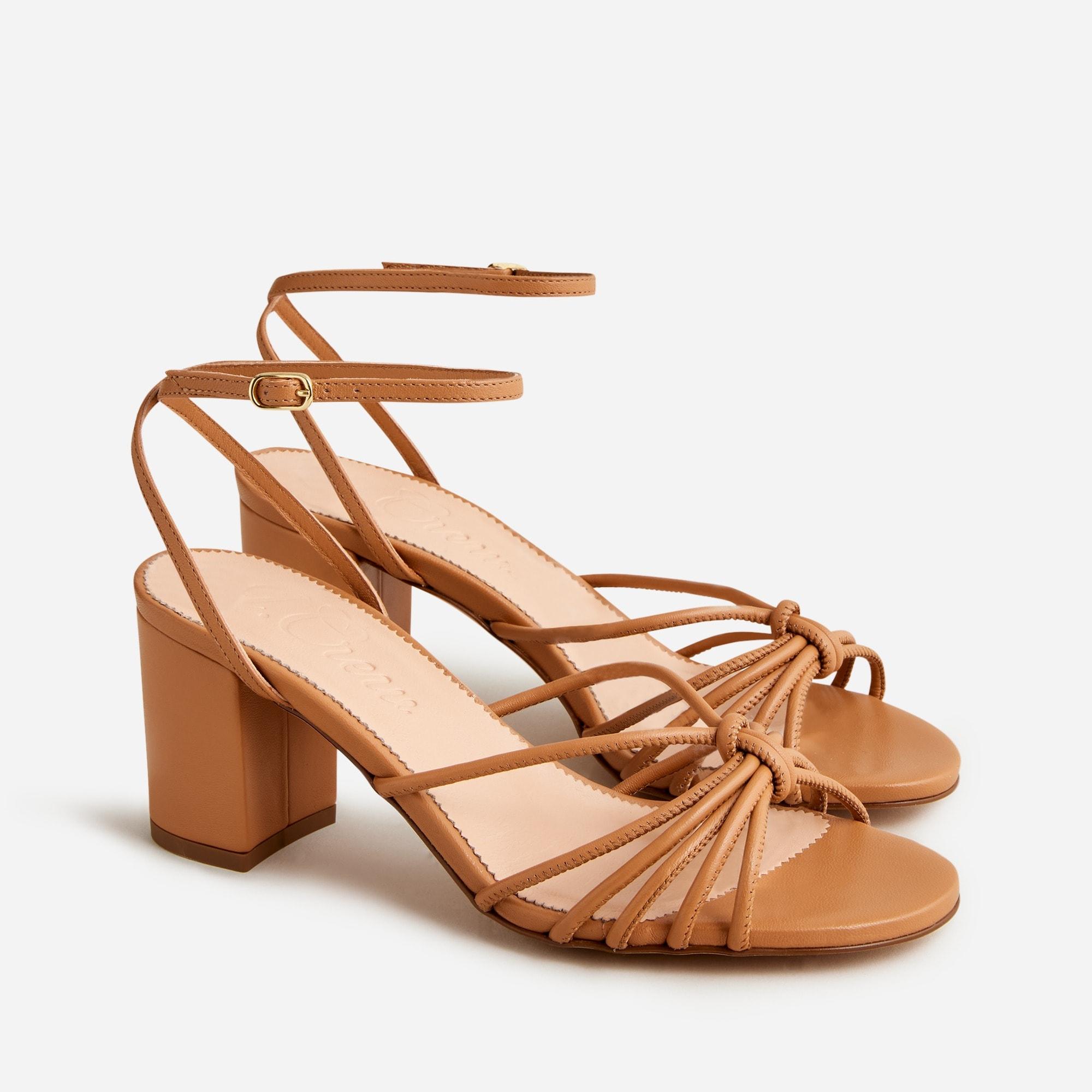 J.Crew Lucie Strappy Block-heel Sandals In Italian Metallic Leather in Brown  | Lyst