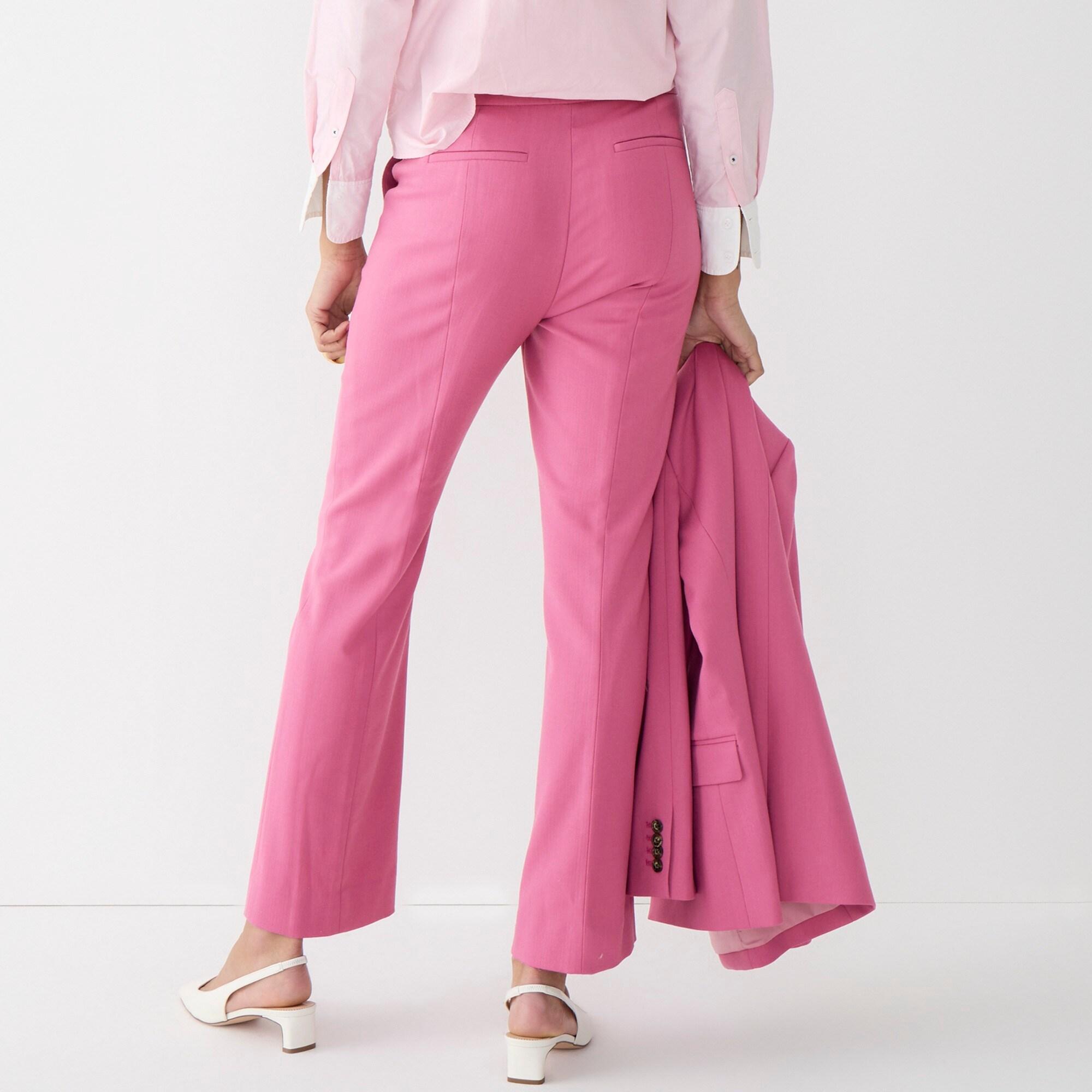 J.Crew Collection Willa Cropped Flare Pant In Gingham City Wool in Pink